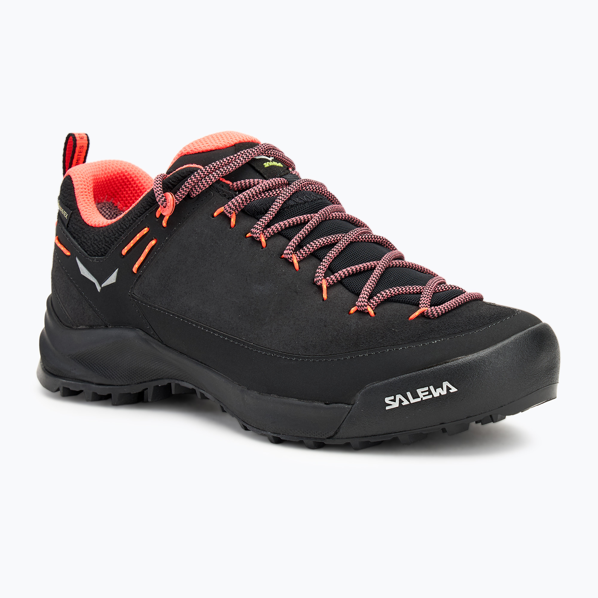 Buty podejściowe damskie Salewa Wildfire Leather GTX black/fluo coral 