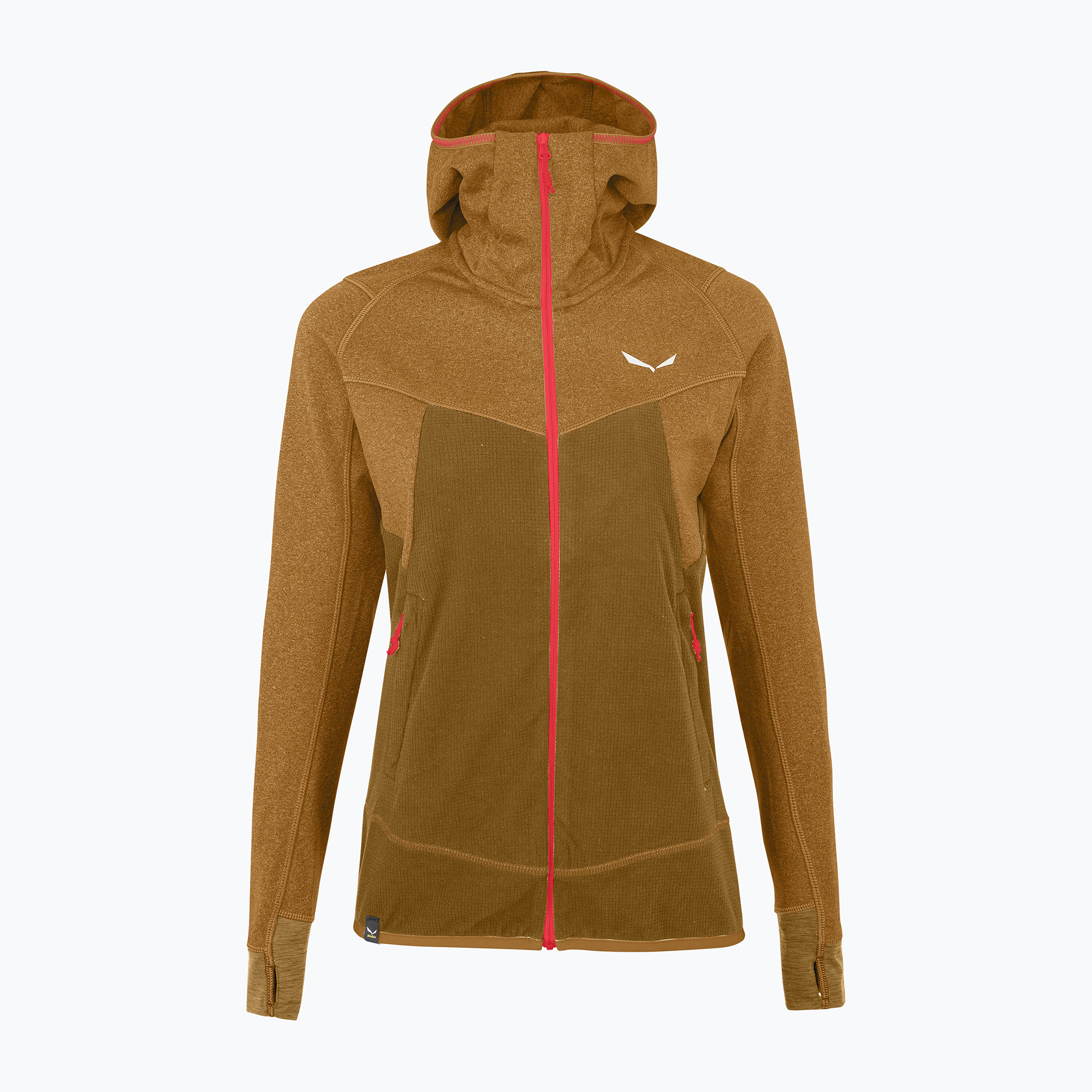 Bluza trekkingowa damska Salewa Puez Hybrid PL FZ Hoody golden brown melange 