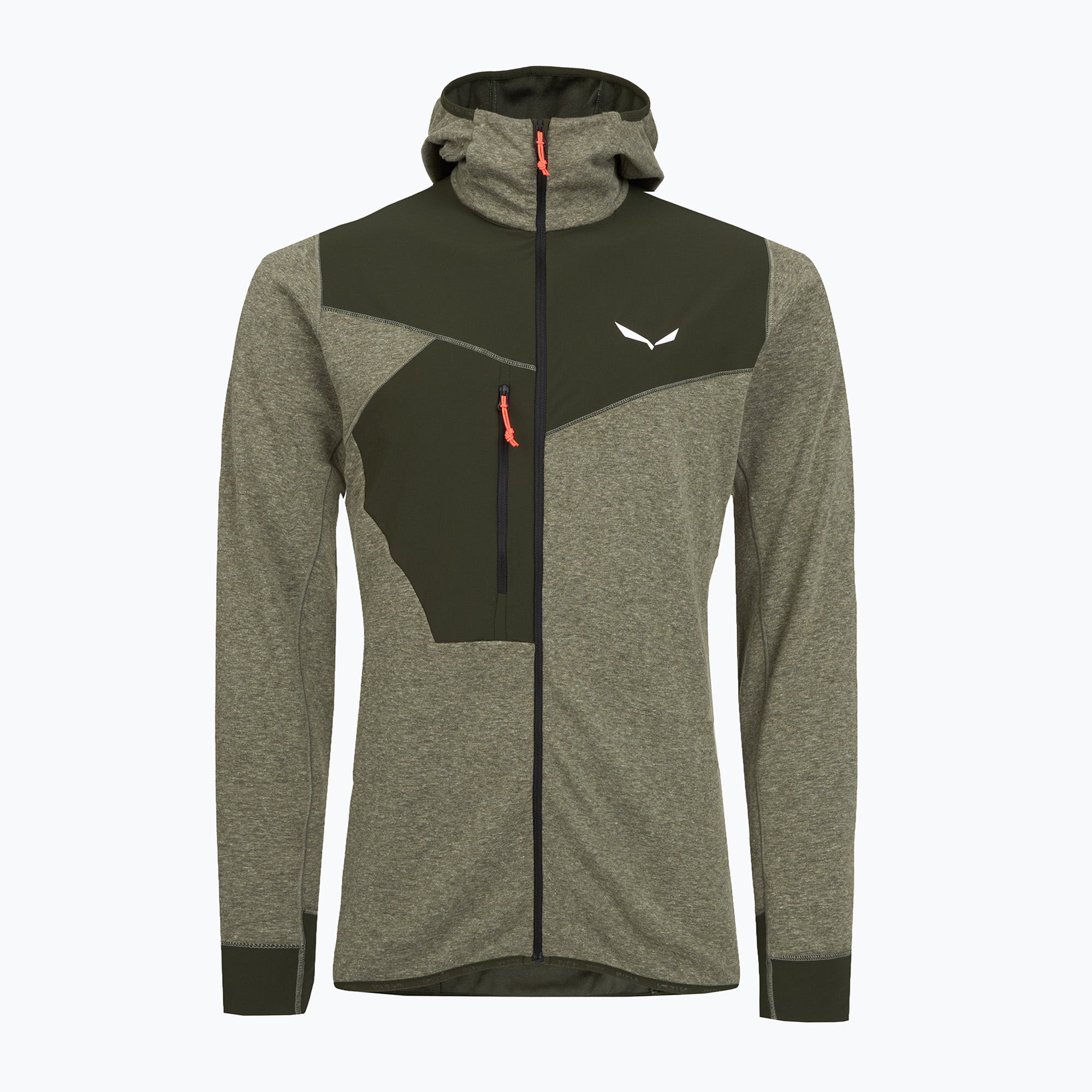 Bluză de trekking pentru bărbați Salewa Puez 2 Dry Hood FZ dark olive melange