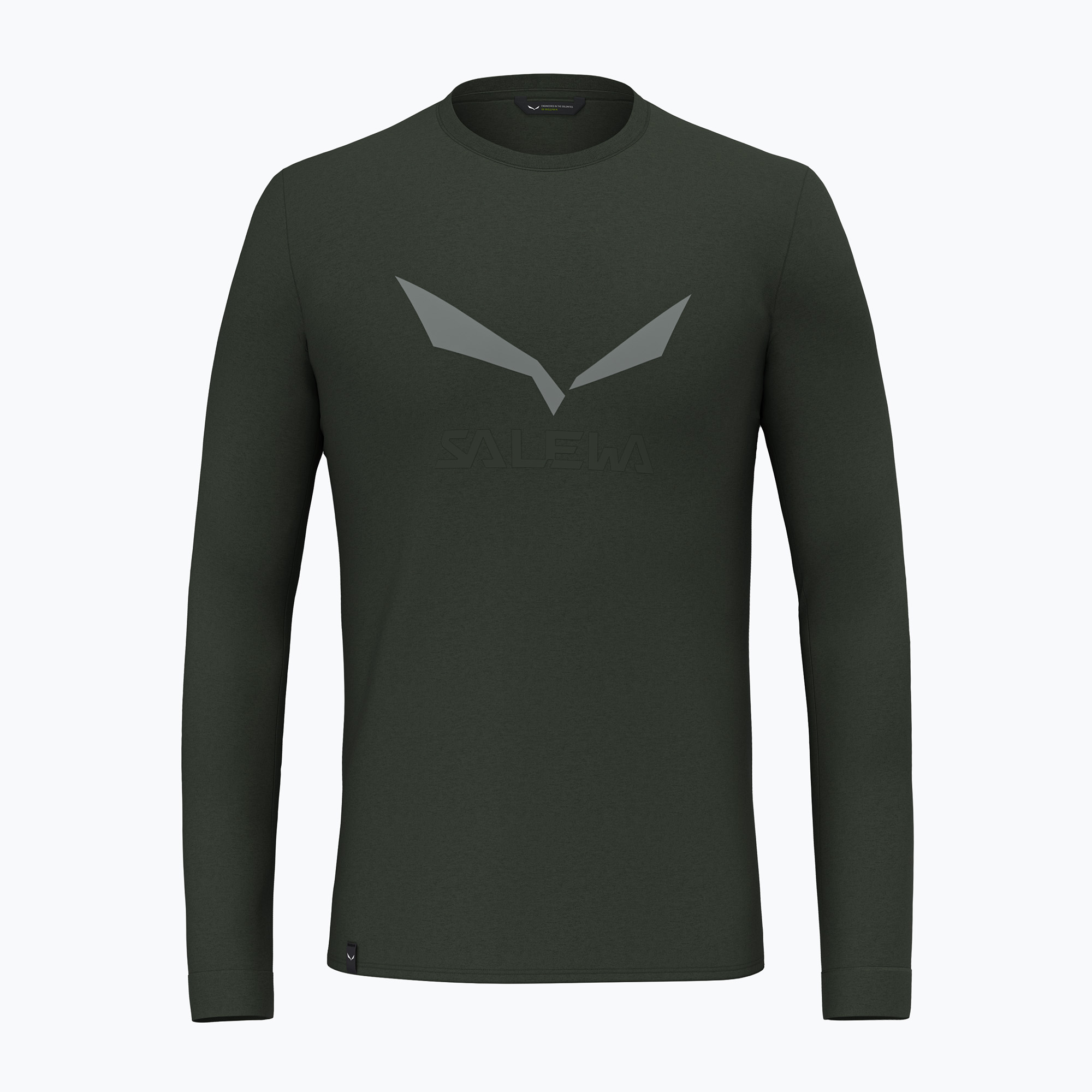 Longsleeve trekkingowy męski Salewa Solidlogo Dry dark olive 