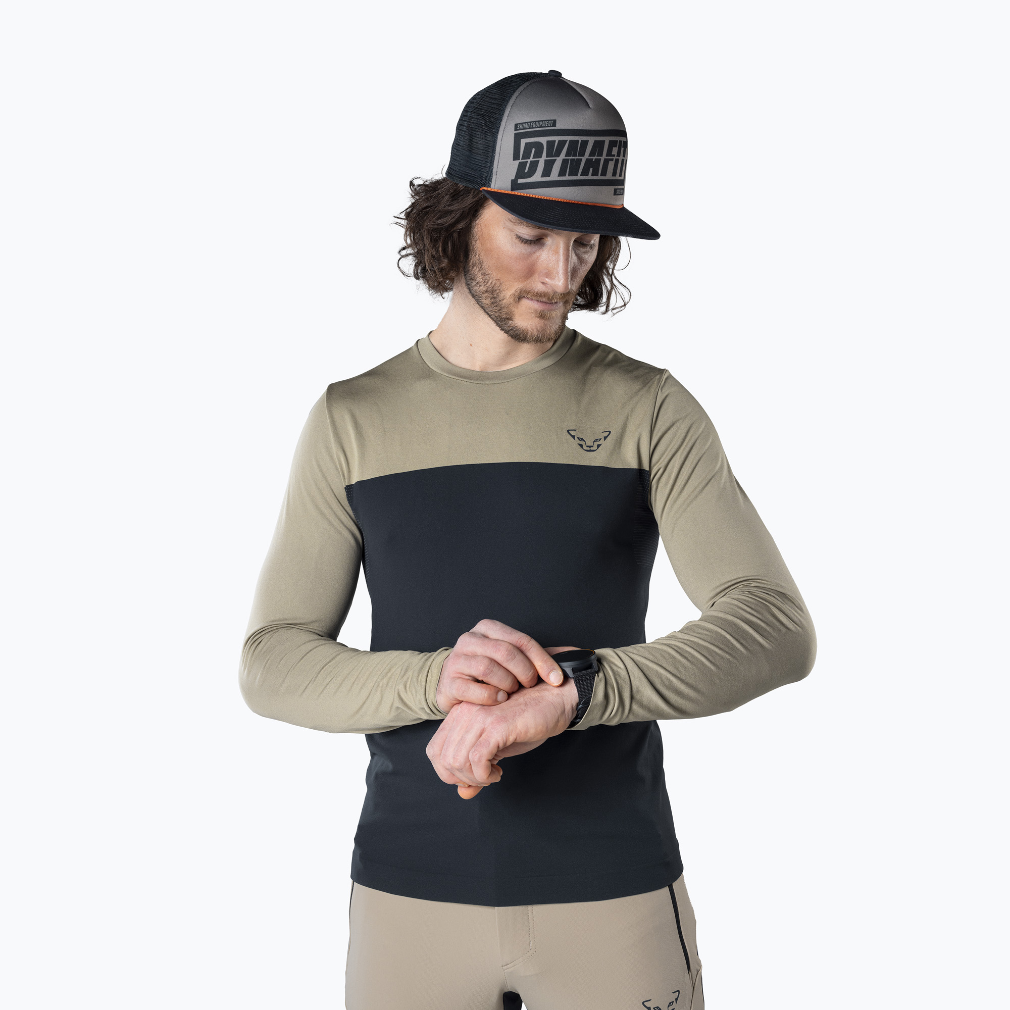 Longsleeve trekkingowy męski DYNAFIT Traverse S-Tech bluberry rock khaki 