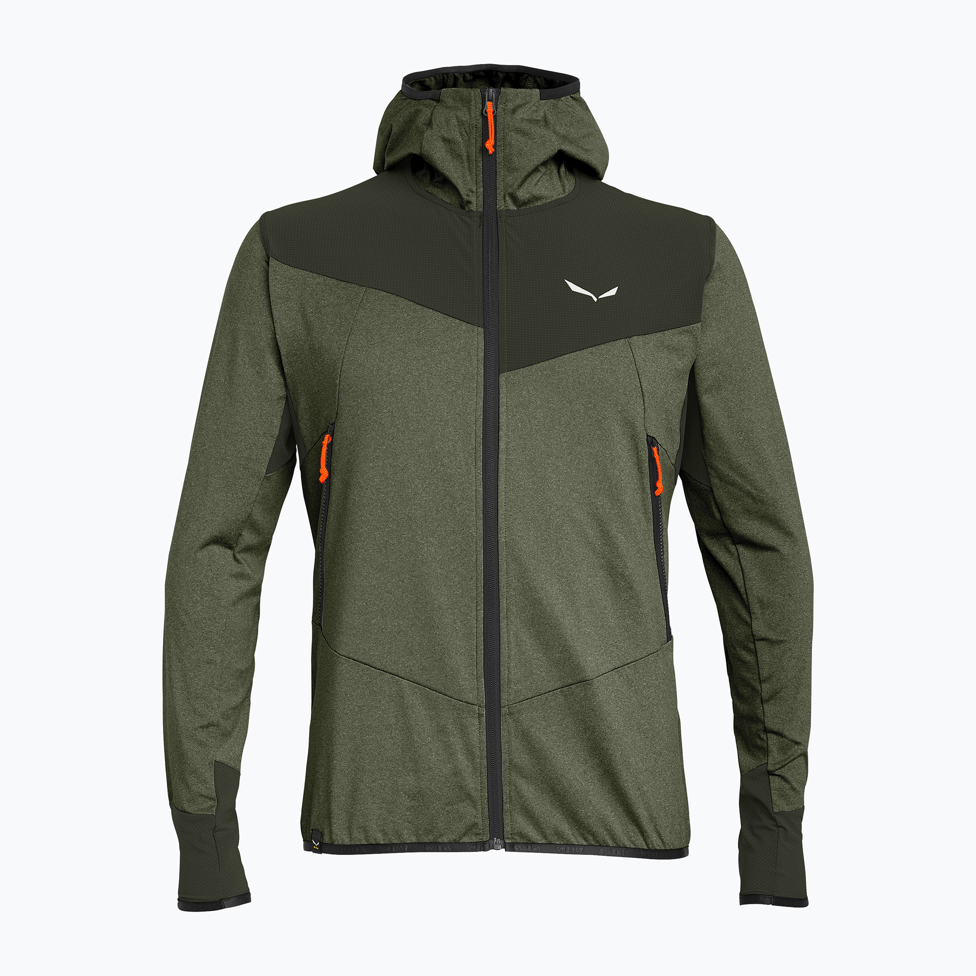 Bluza trekkingowa męska Salewa Agner Hybrid PL/DST FZ dark olive melange 