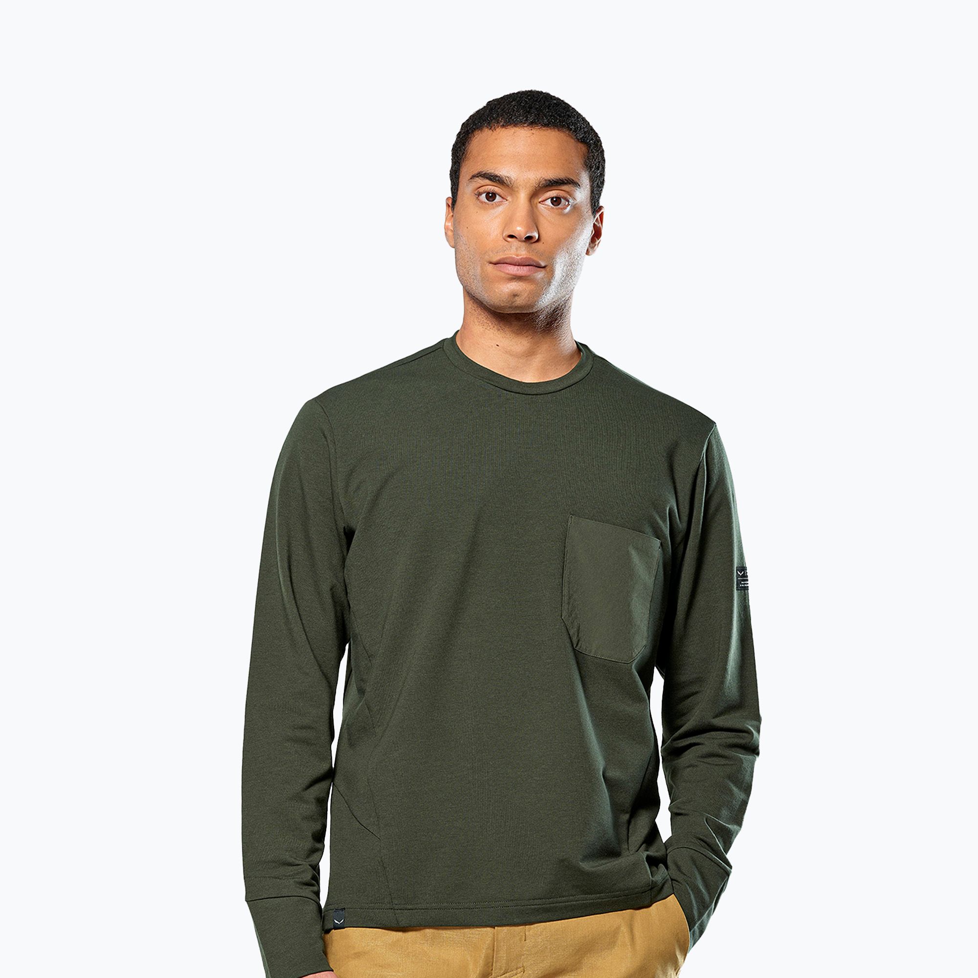 Bluza trekkingowa męska Salewa Fanes Dry Pullover dark olive 