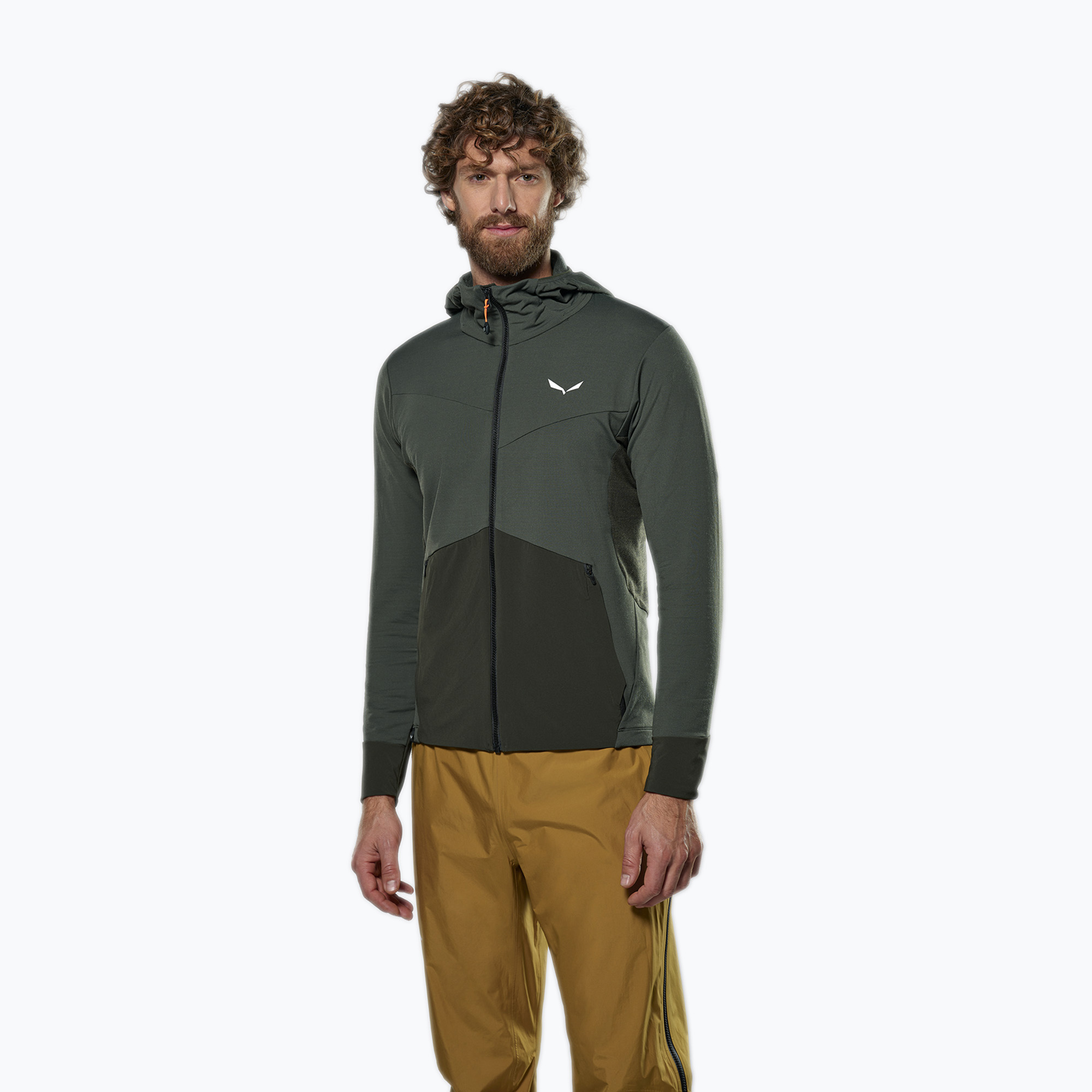 Salewa men's trekking sweatshirt Puez Am/Dst Hd dark olive (48/M)
