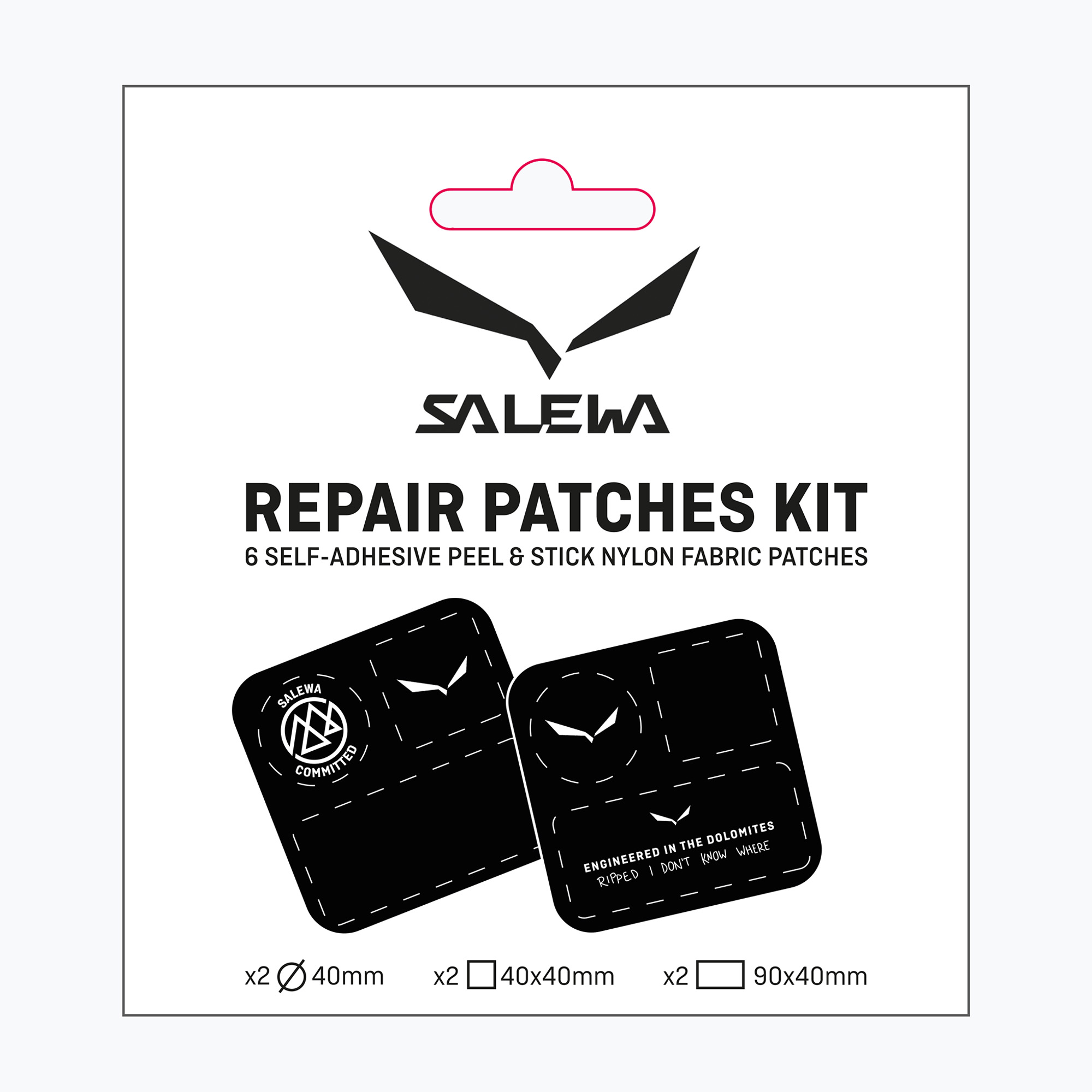 Opravná sada Salewa Repair Patches Kit 2pcs black/white