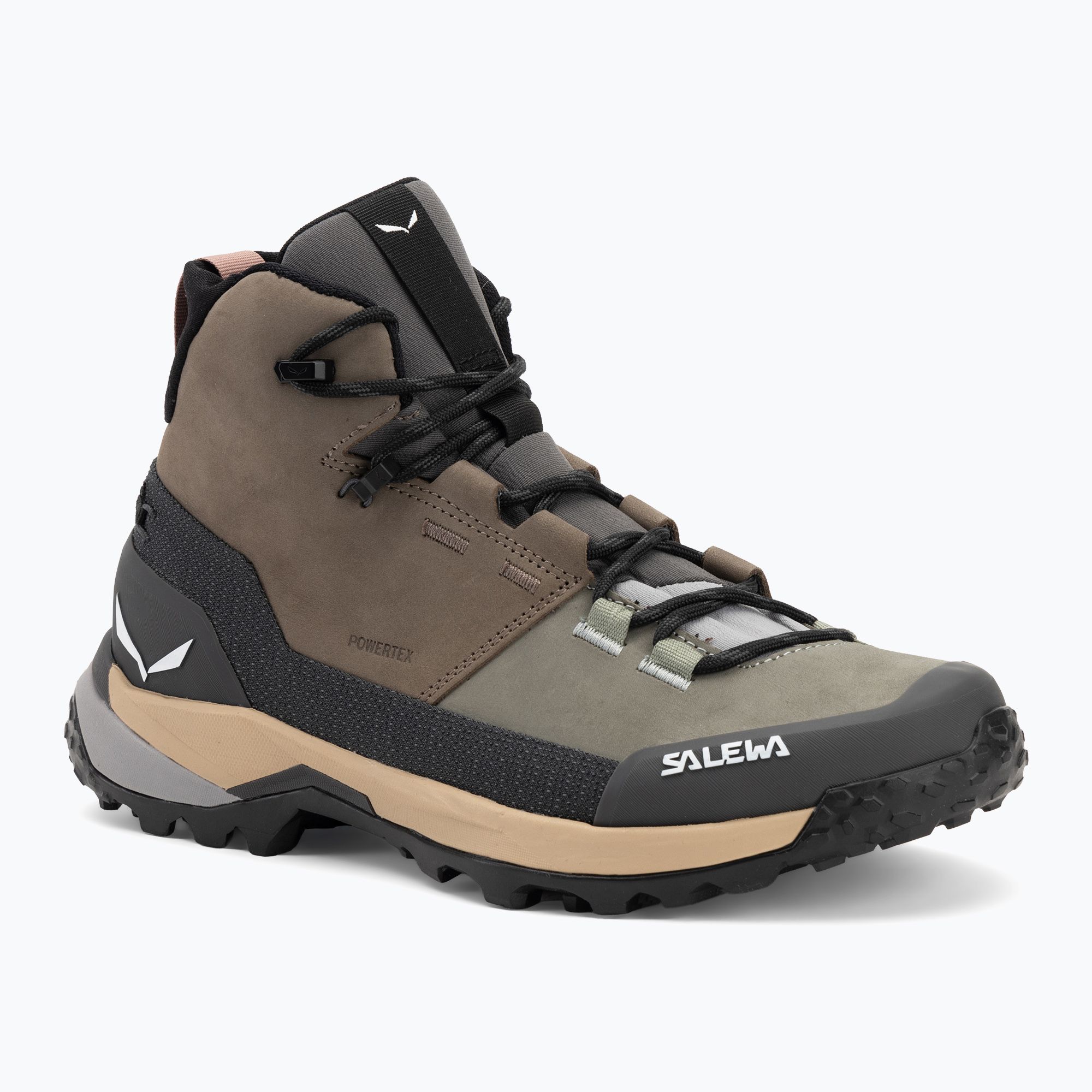 Buty trekkingowe damskie Salewa Puez Leather Mid Ptx bungee cord/onyx 