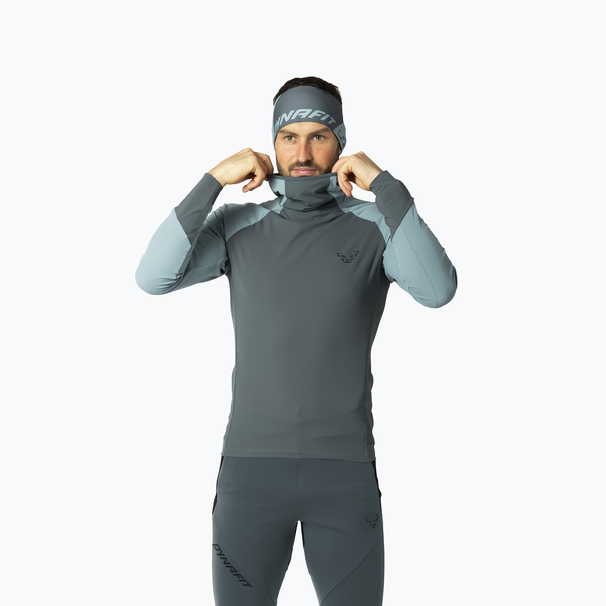 Longsleeve do biegania męski Dynafit Alpine Hooded smoke blue/0720 