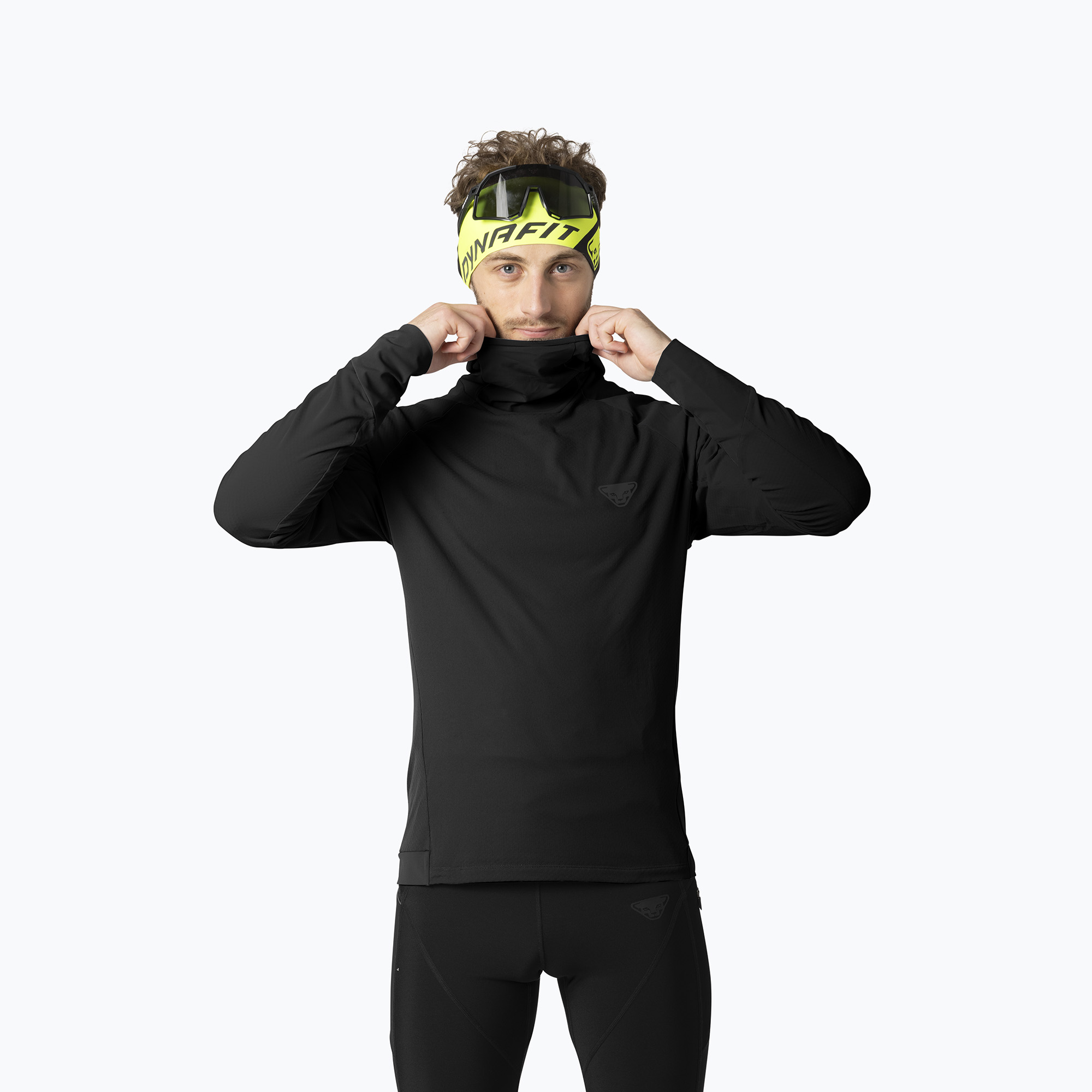 Longsleeve do biegania męski Dynafit Alpine Hooded black out 