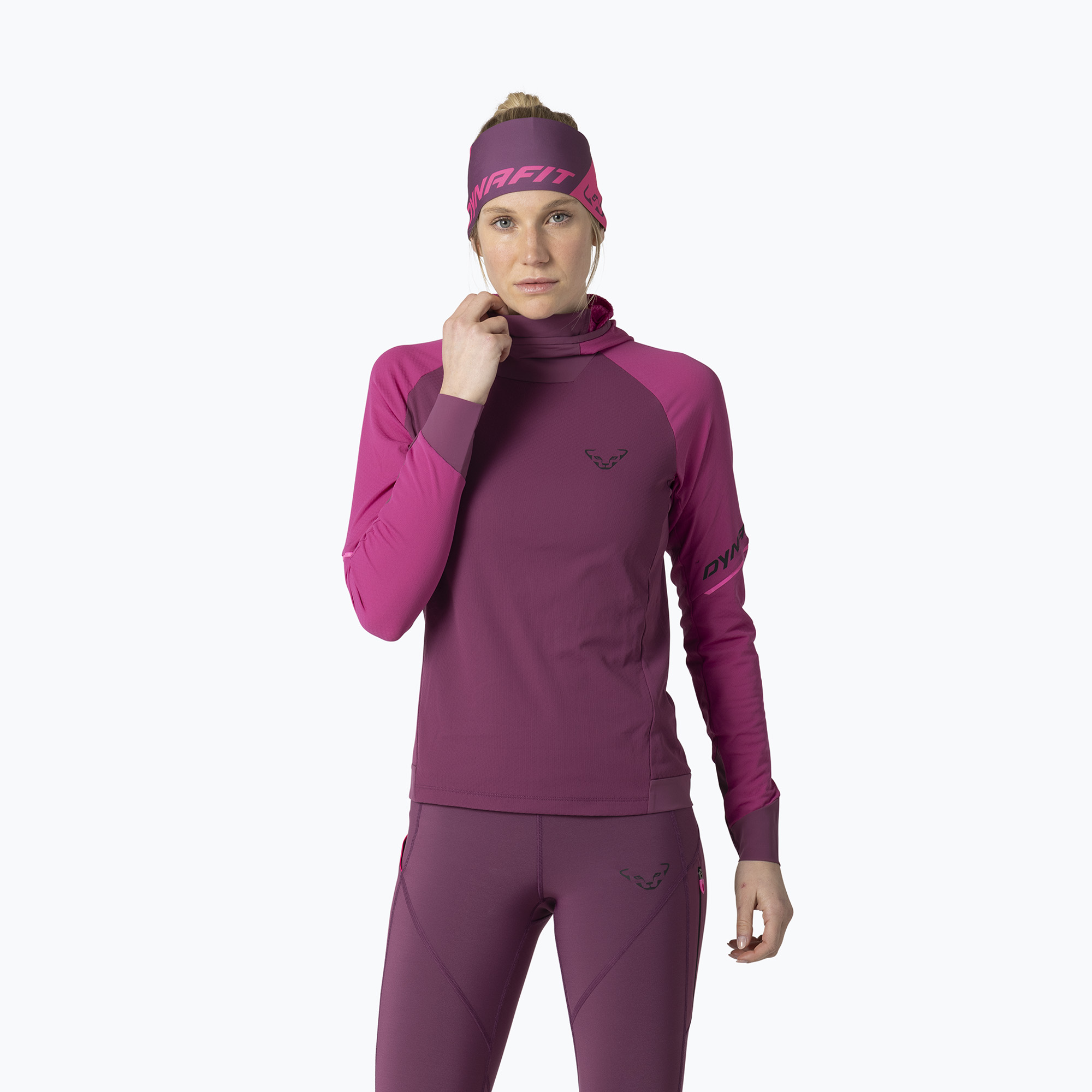 Longsleeve do biegania damski Dynafit Alpine Hooded megenta/6a70 