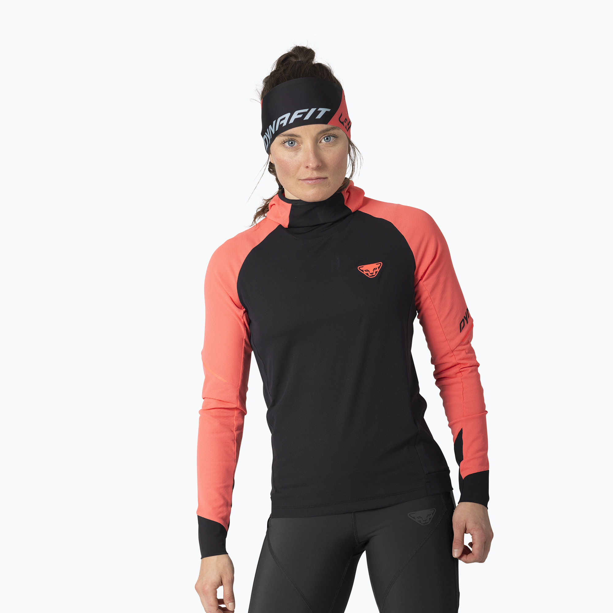 Longsleeve do biegania damski Dynafit Alpine Hooded ultra coral/0910 