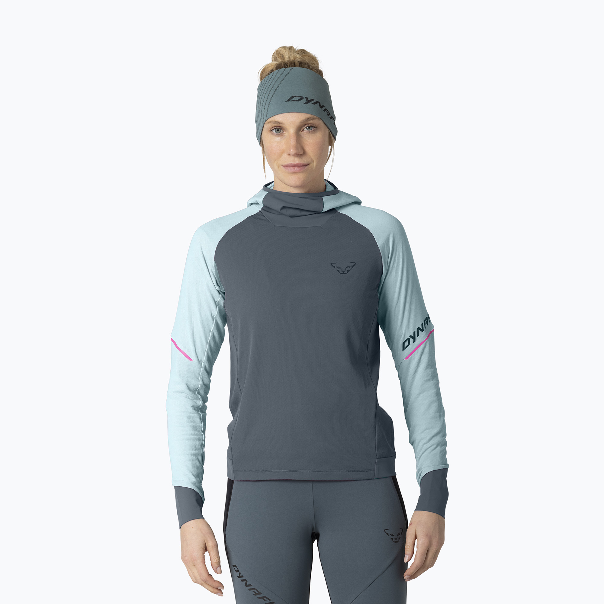 Longsleeve do biegania damski Dynafit Alpine Hooded cloud blue/0720 