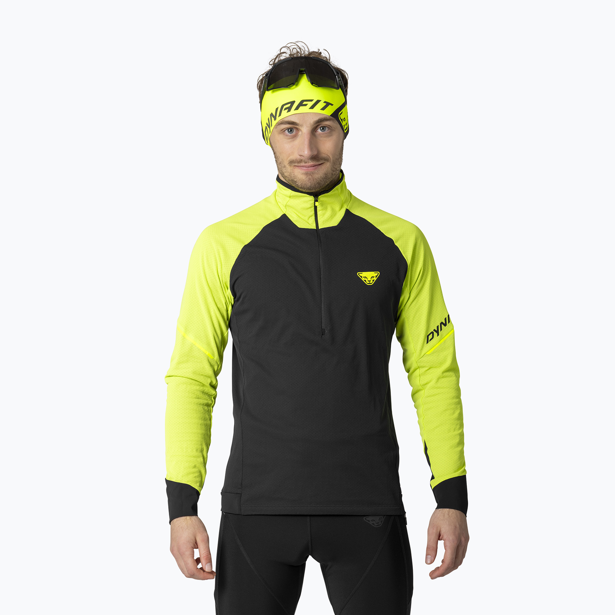 Longsleeve do biegania męski Dynafit Alpine 1/2 Zip Tee ultra yellow/0910 