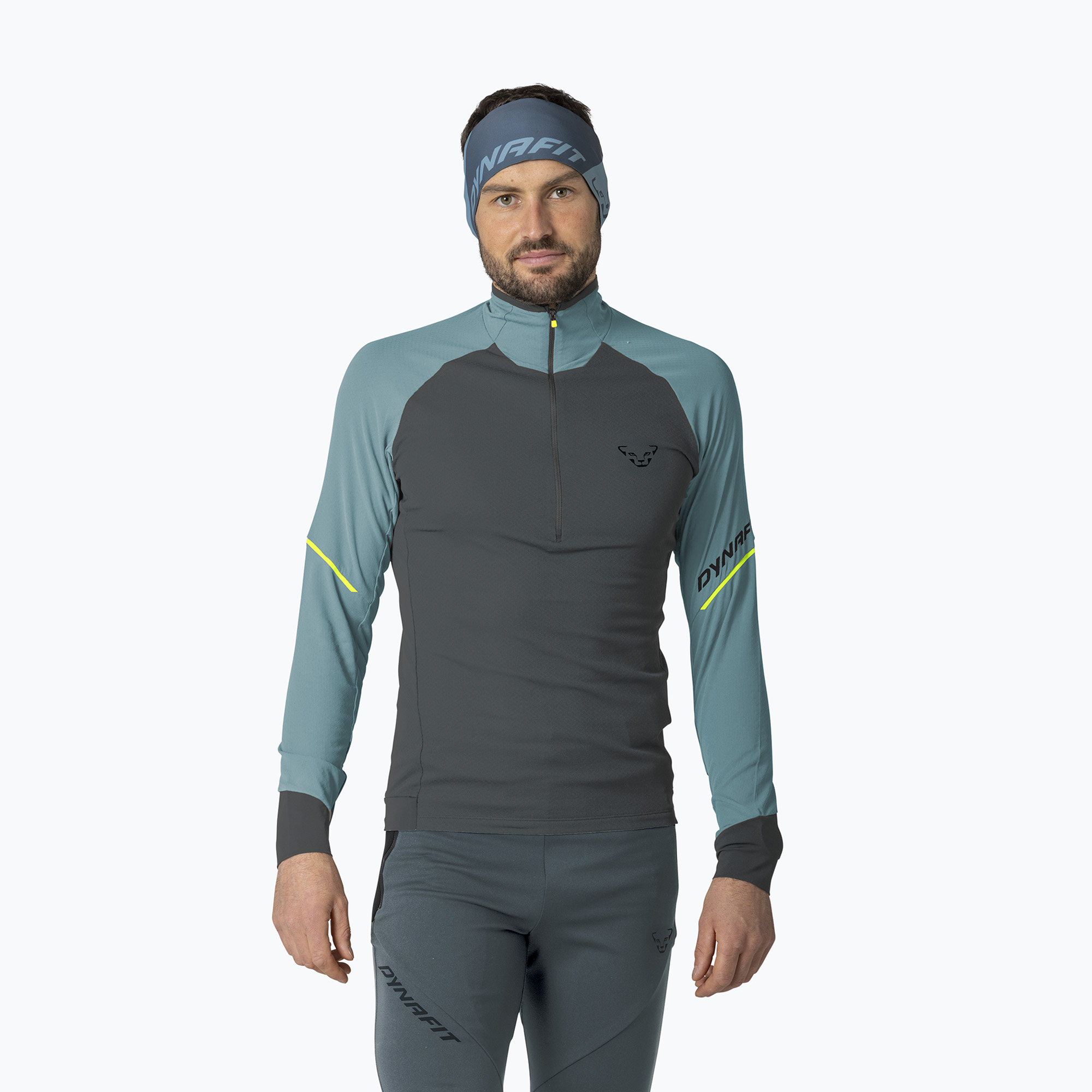 Longsleeve do biegania męski Dynafit Alpine 1/2 Zip Tee smoke blue/0720 