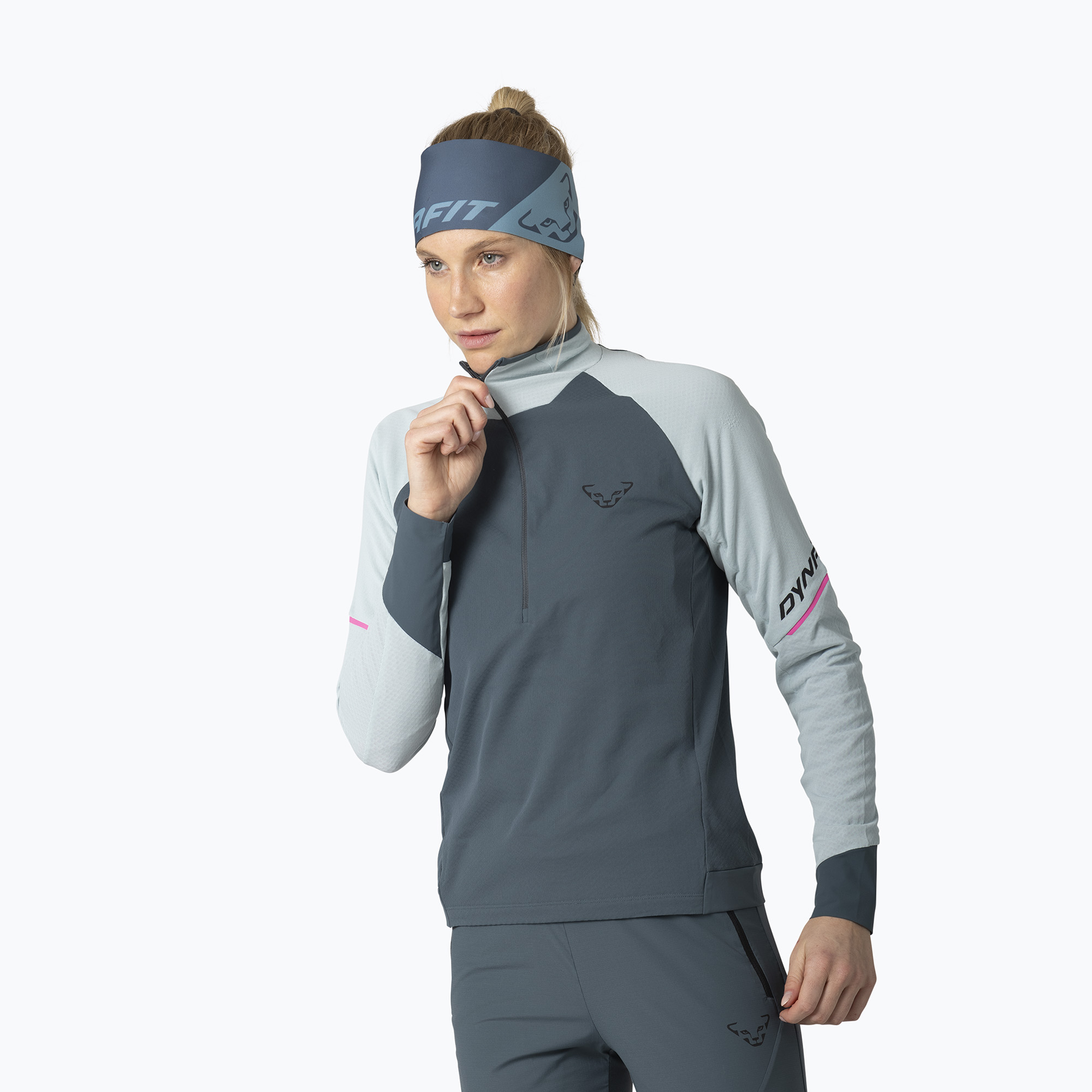 Longsleeve do biegania damski Dynafit Alpine 1/2 Zip Tee cloud blue/0720 