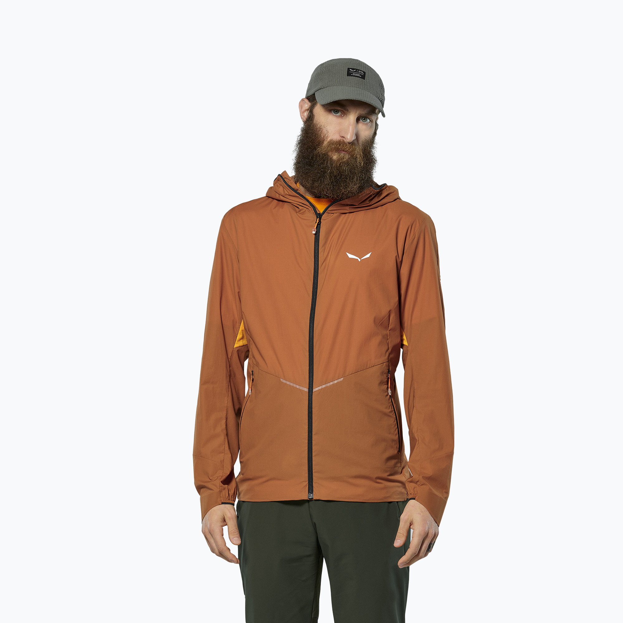 Kurtka przeciwwiatrowa męska Salewa Pedroc Wind Hood bombay brown 