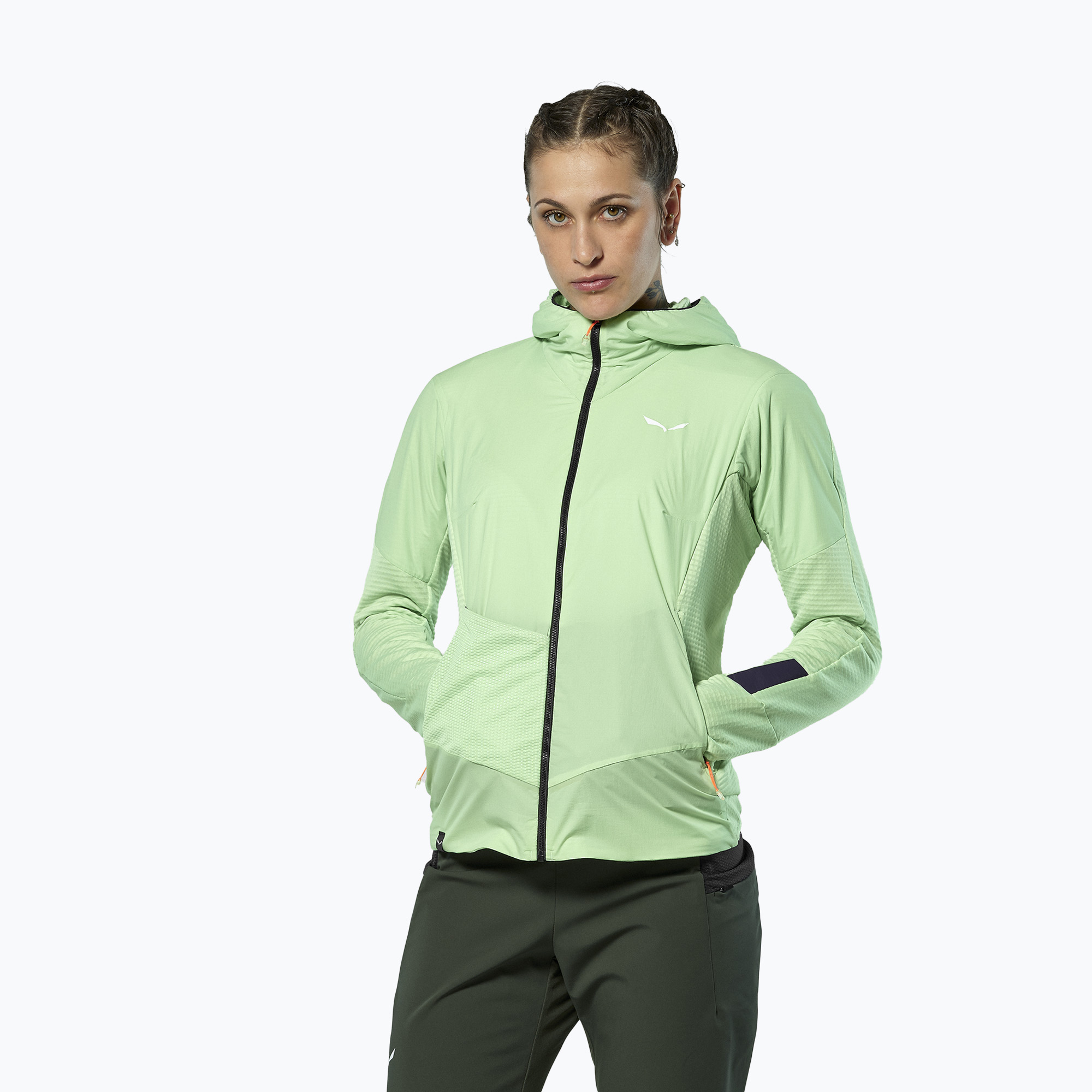 Kurtka przeciwwiatrowa damska Salewa Pedroc Polarlite Wind Hood pastel green 