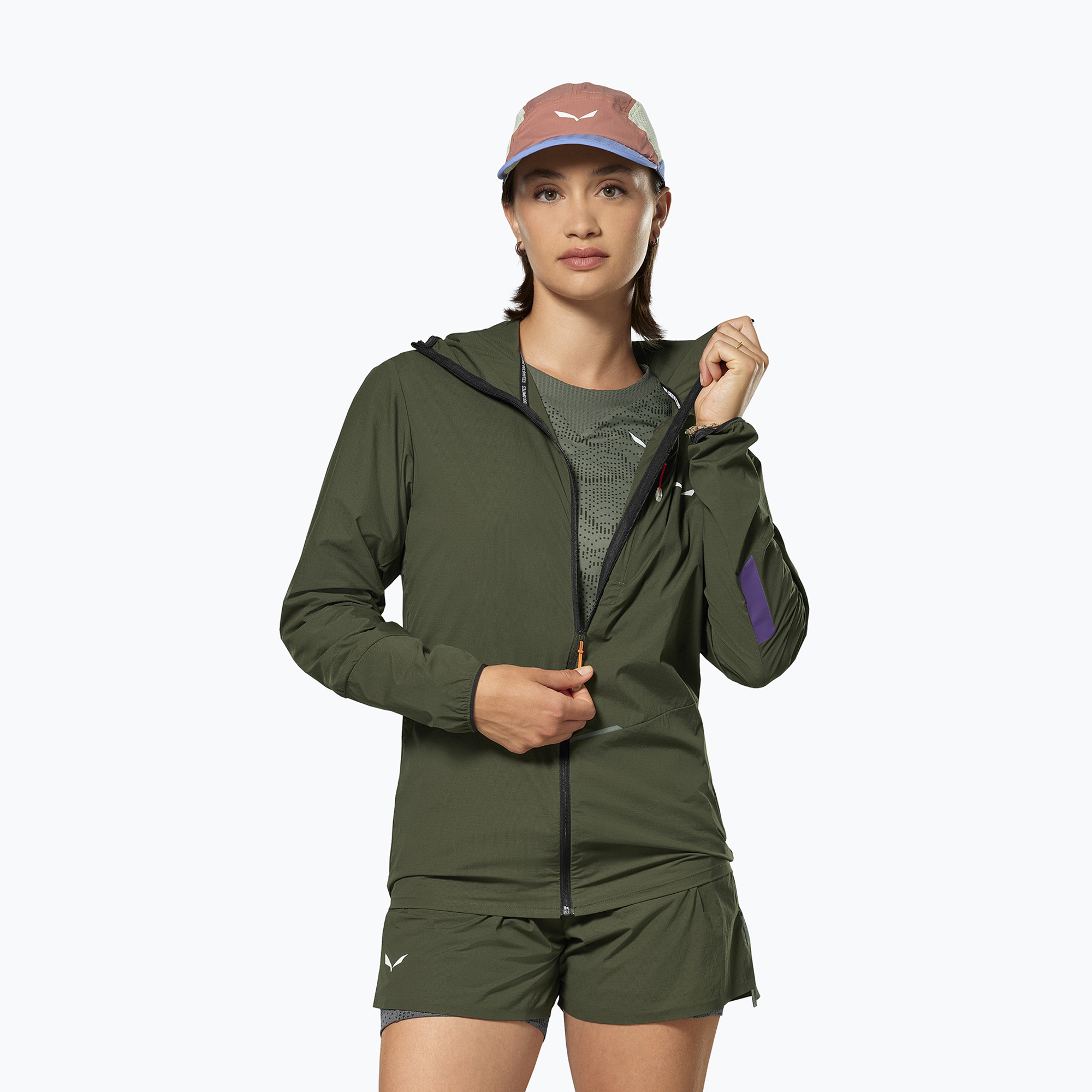 Kurtka przeciwwiatrowa damska Salewa Pedroc Wind HD Light dark olive 