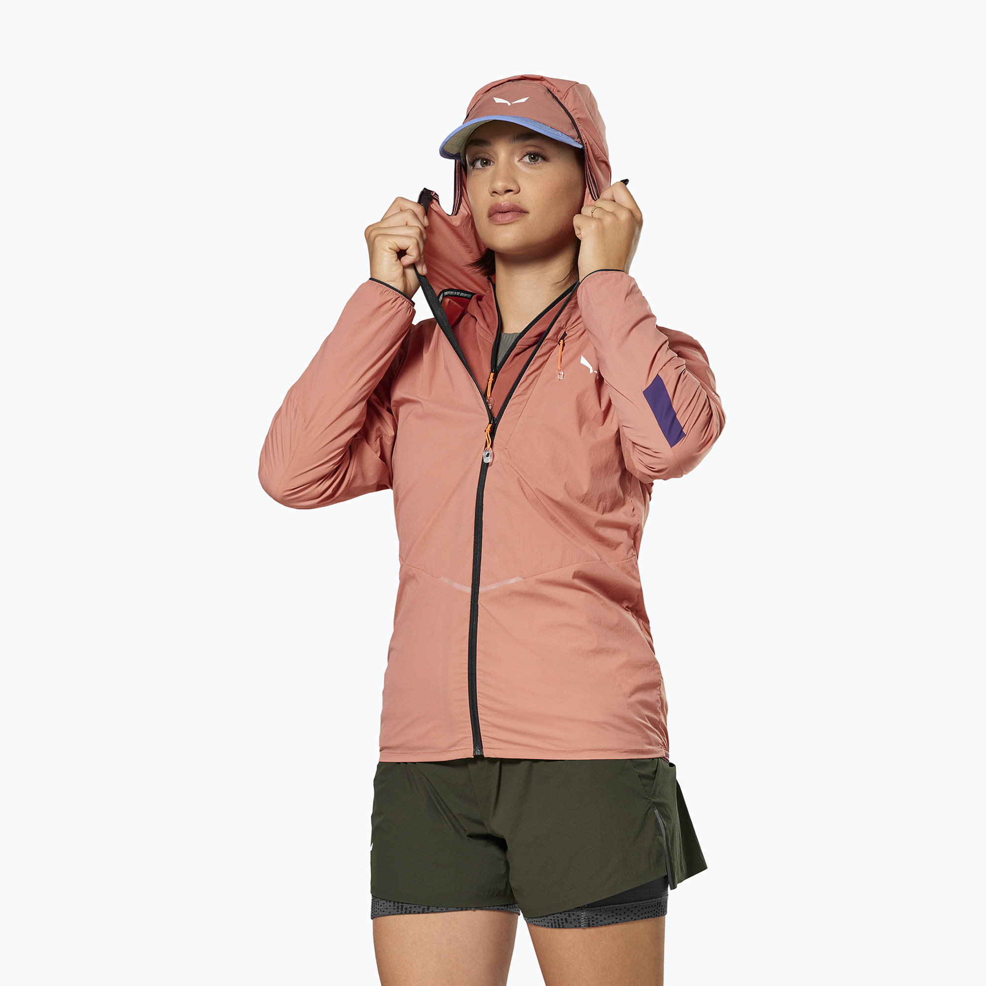 Kurtka przeciwwiatrowa damska Salewa Pedroc Wind HD Light desert pink 