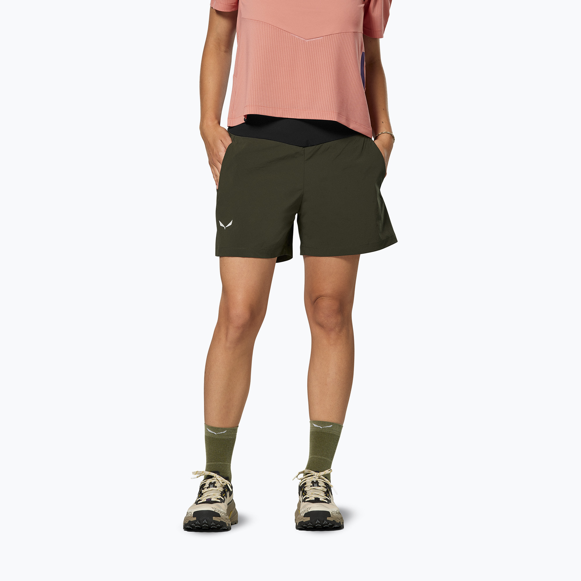 Spodenki trekkingowe damskie Salewa Pedroc DST Light dark olive 
