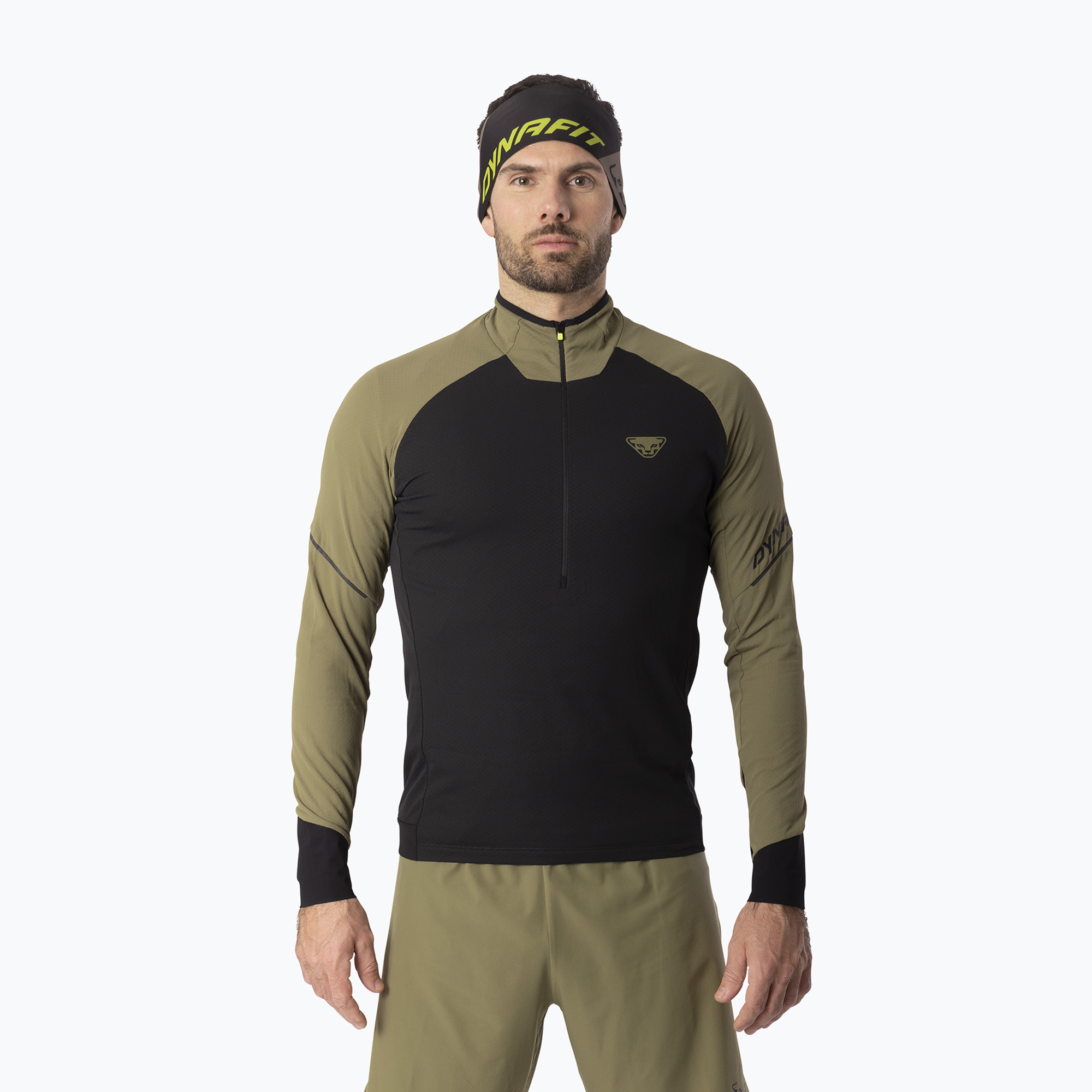Мъжки суитшърт за бягане Dynafit Alpine LS 1/2 Zip Tee military green/0910
