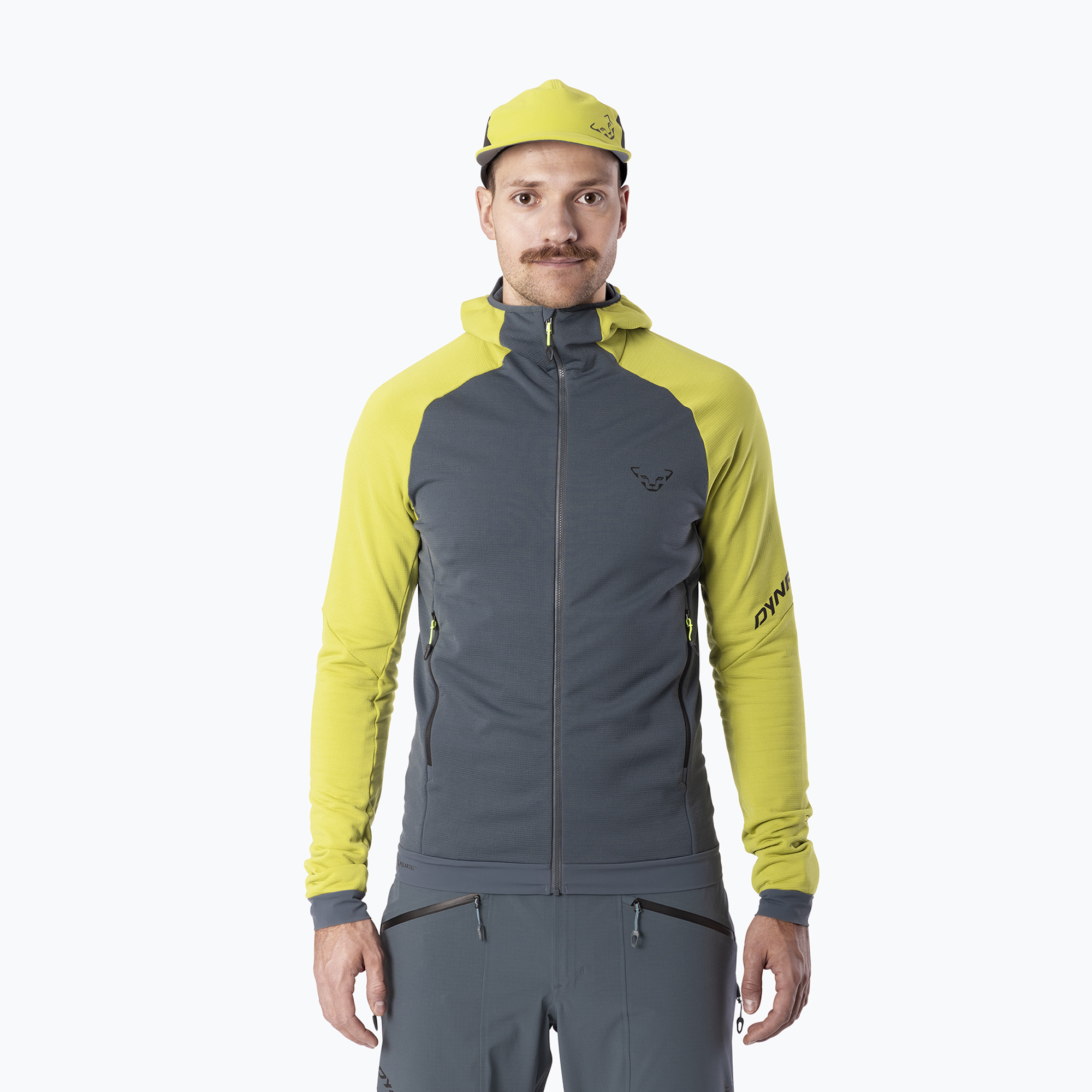 Hanorac de schi tură pentru bărbați DYNAFIT Radical Polartec cu glugă lime auriu/0720