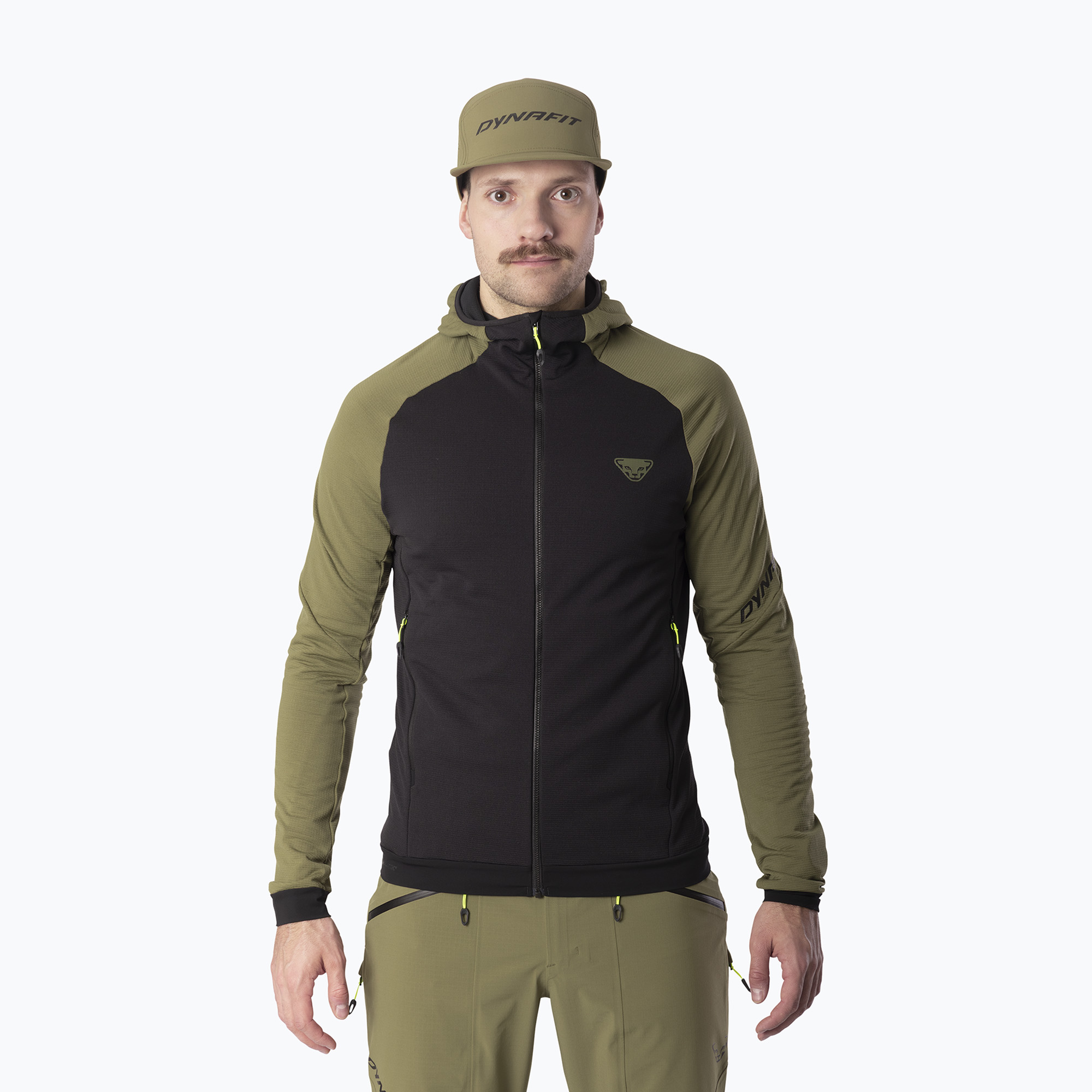 Hanorac de schi tură pentru bărbați DYNAFIT Radical Polartec cu glugă verde militar/0910