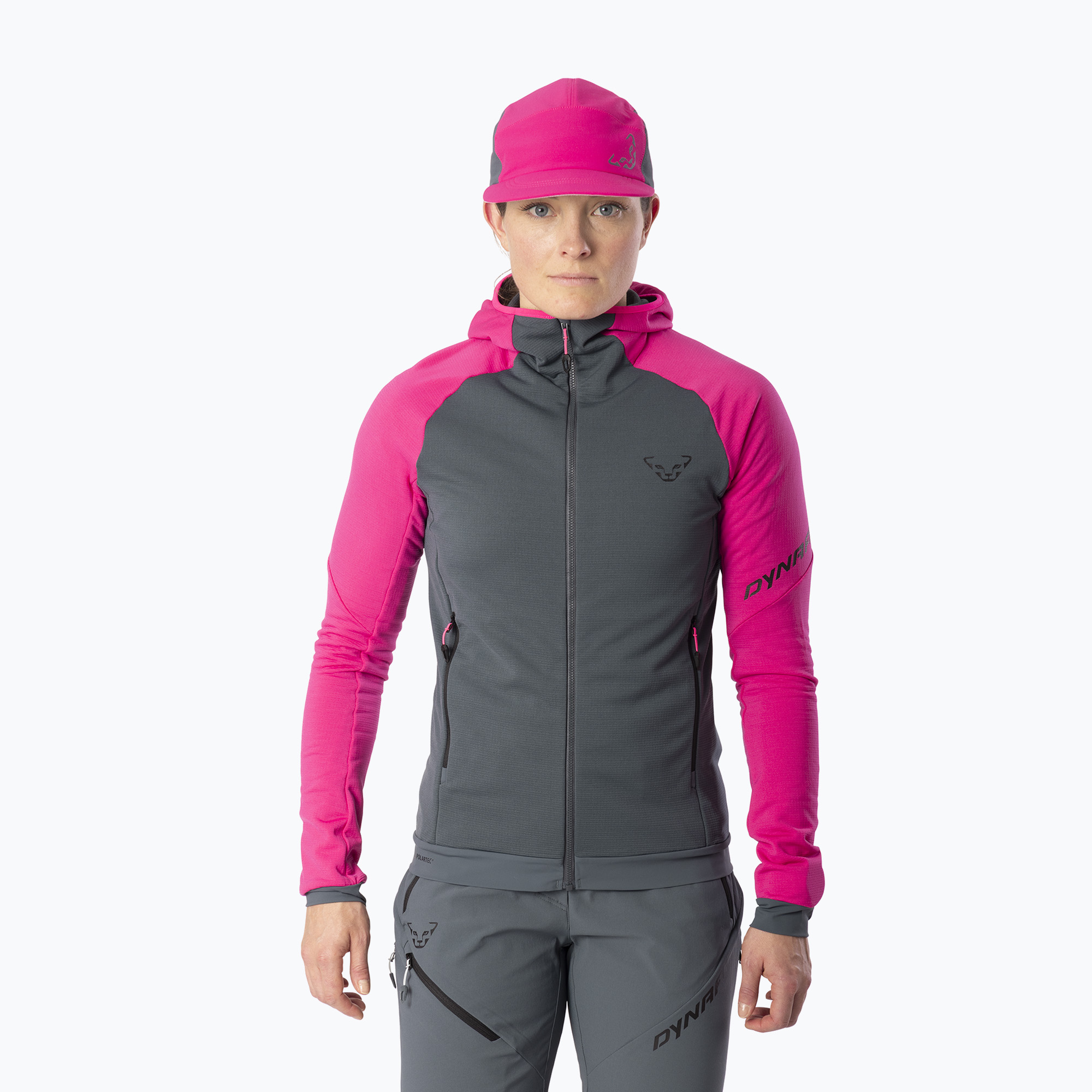 Hanorac de schi tură pentru femei DYNAFIT Radical Polartec cu glugă flamingo/0720