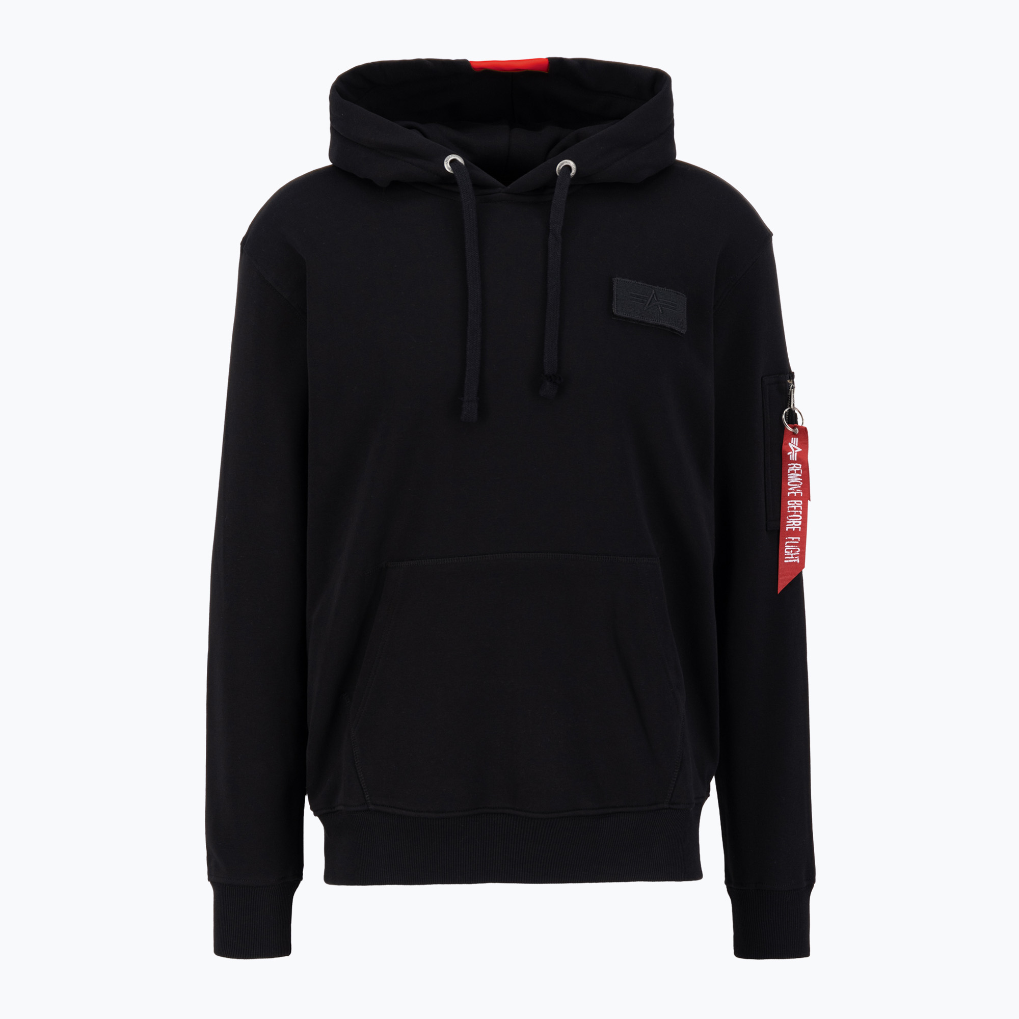 Bluza męska Alpha Industries Red Stripe Hoodie black 