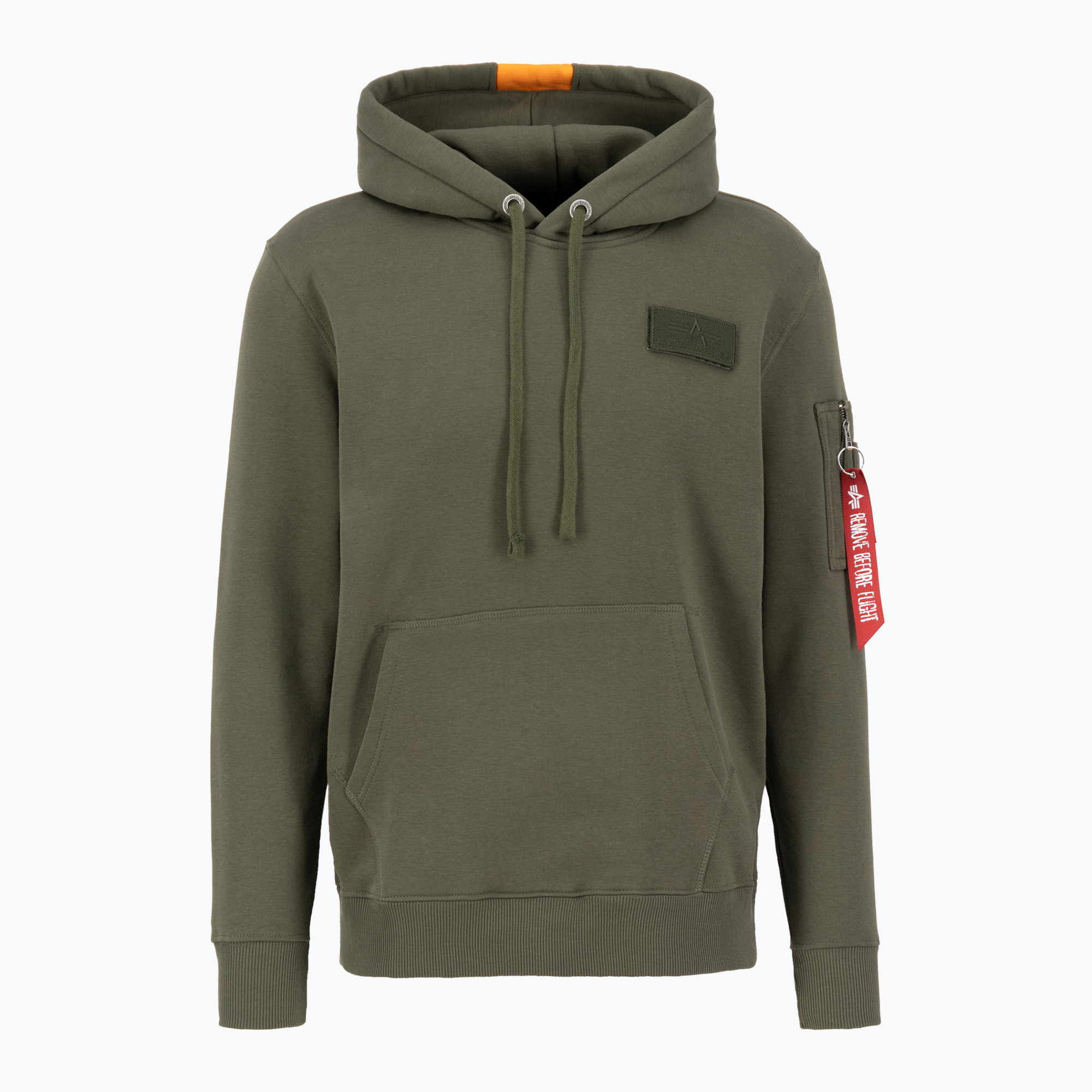 Bluza męska Alpha Industries Red Stripe Hoodie dark green 