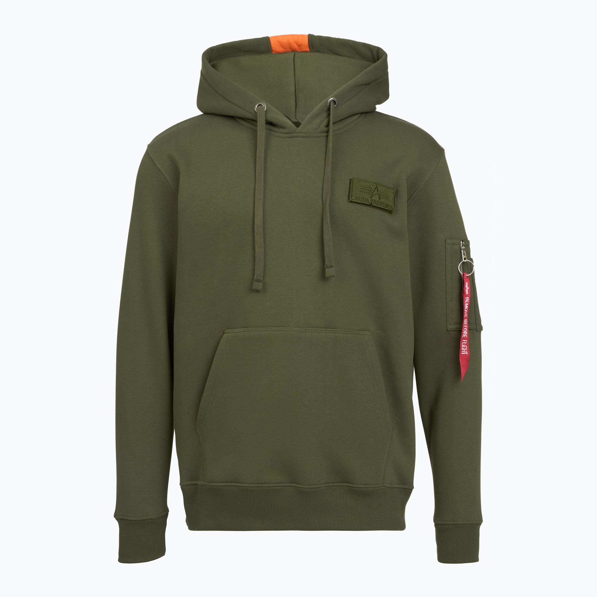 Bluza męska Alpha Industries Red Stripe Hoodie dark green 