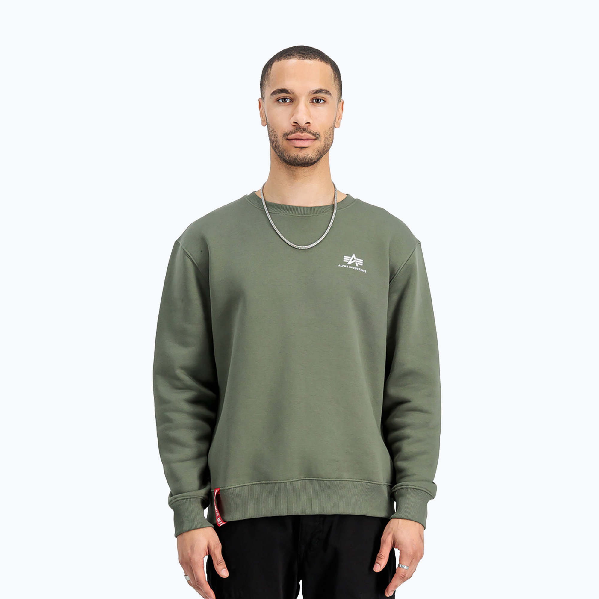 Bluza męska Alpha Industries Basic Small Logo dark olive 
