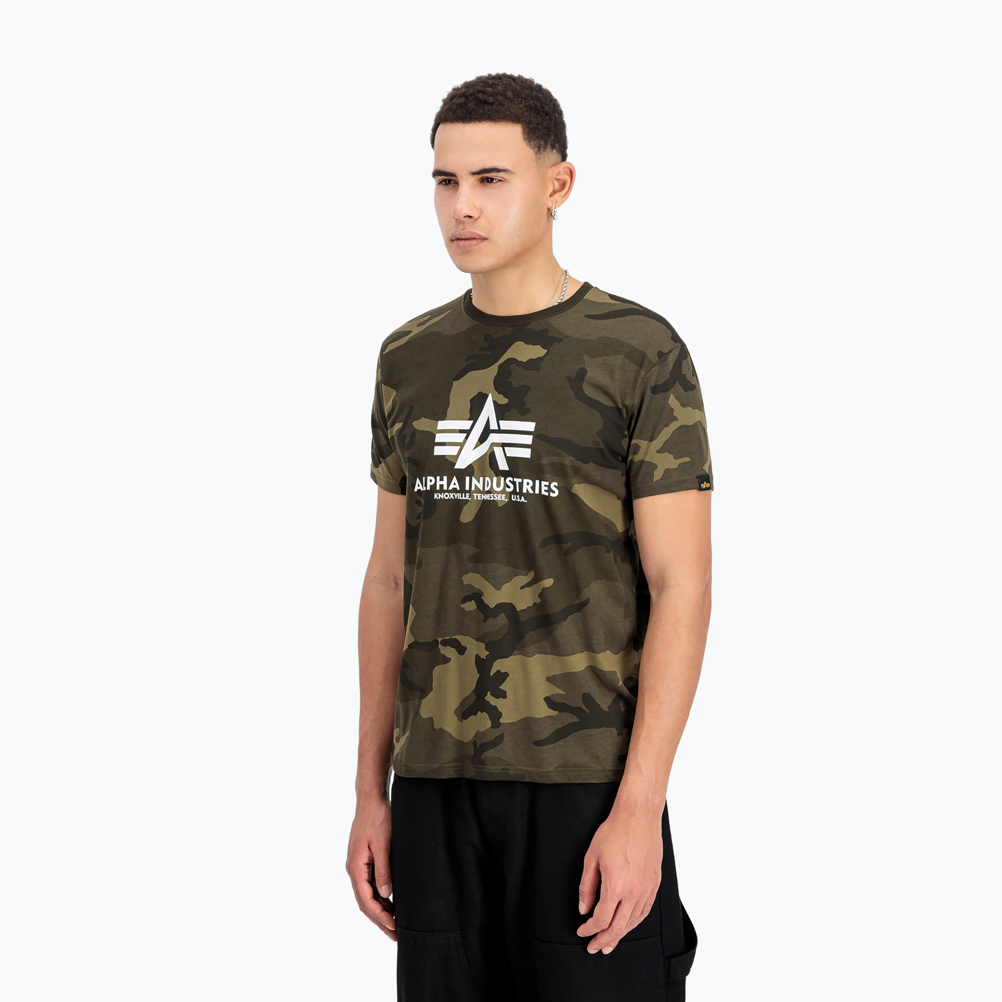 Alpha Industries Basic Camo маслинова камуфлажна поло риза за мъже