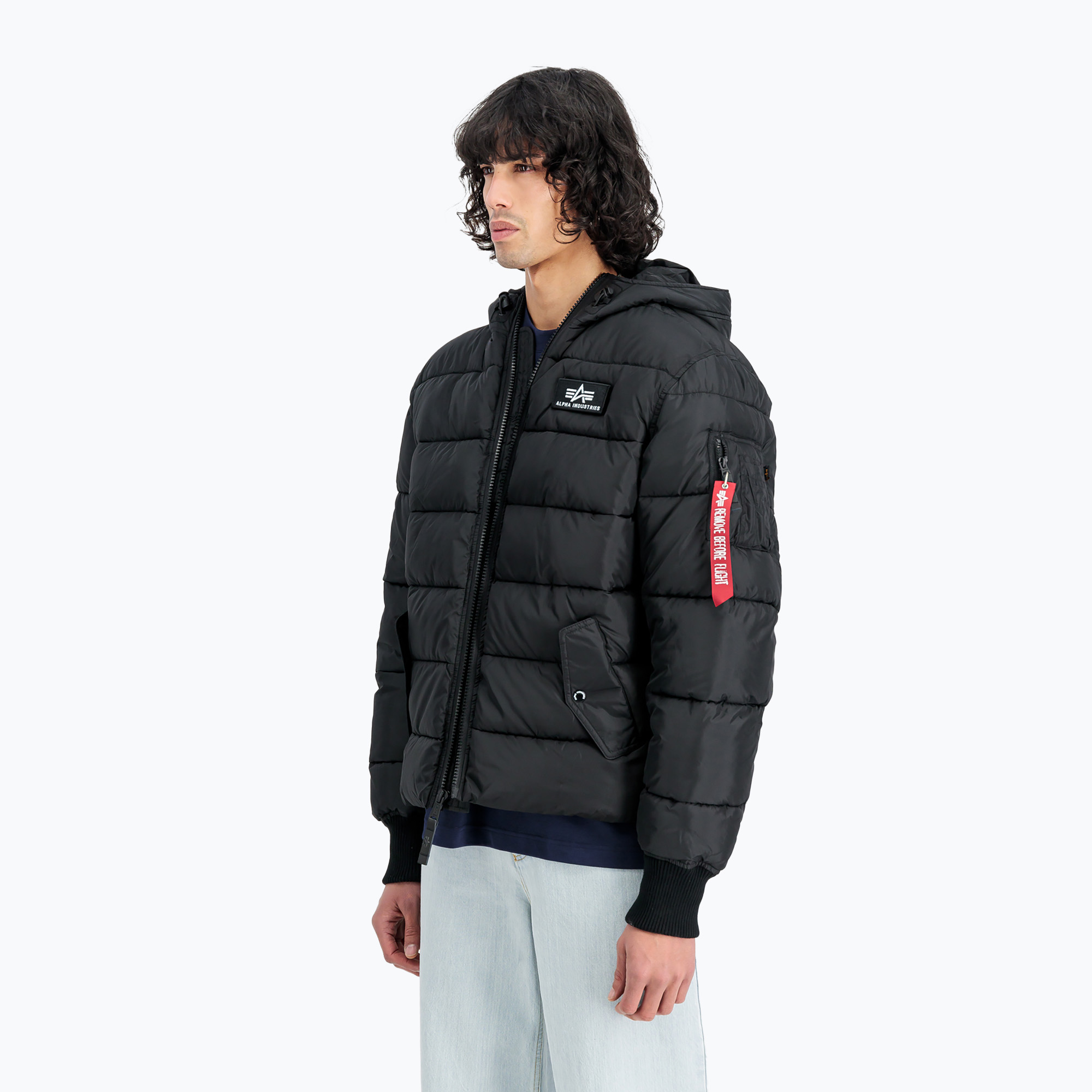 Kurtka męska Alpha Industries Hooded Puffer Faux Down black 