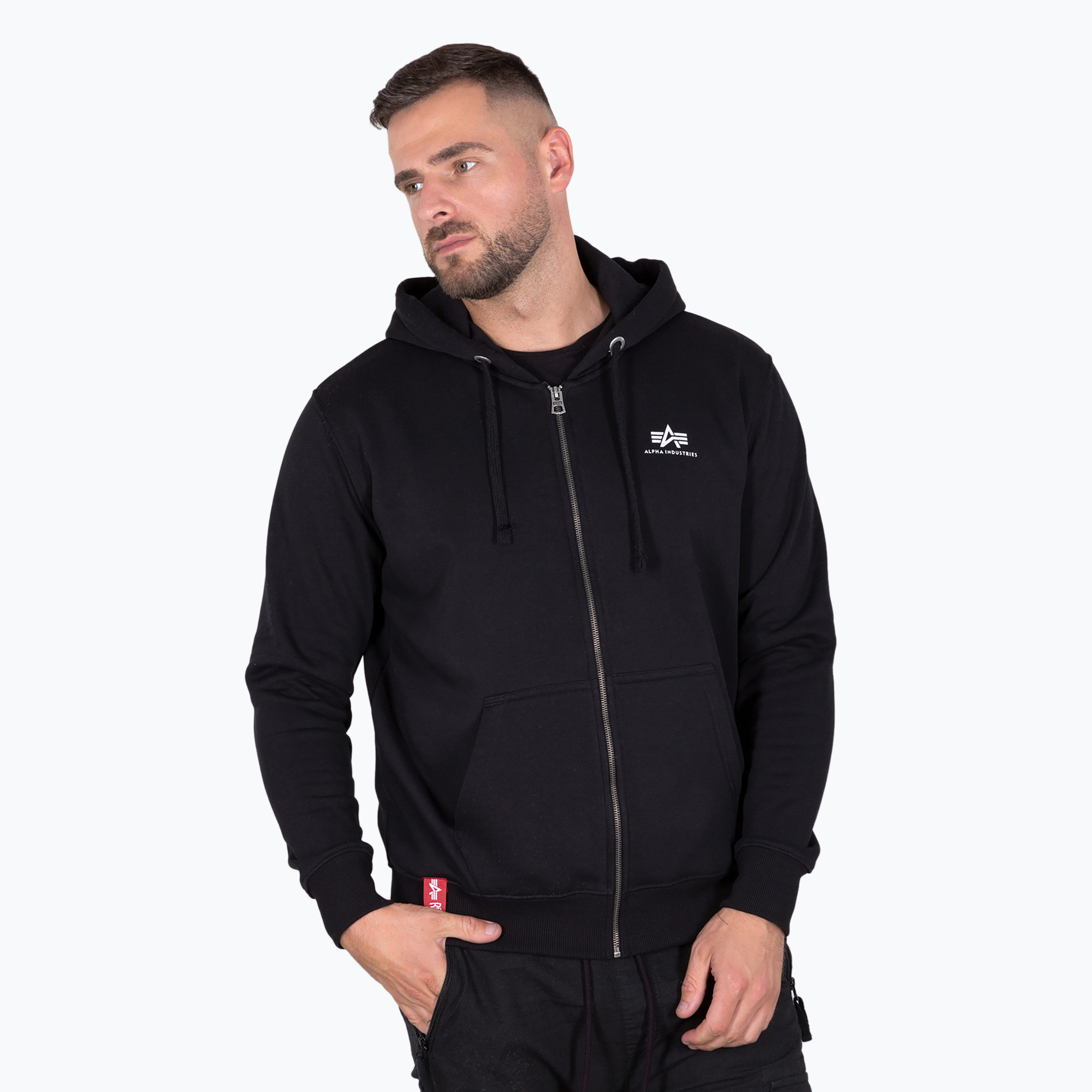 Bluza męska Alpha Industries Basic Zip SL black 