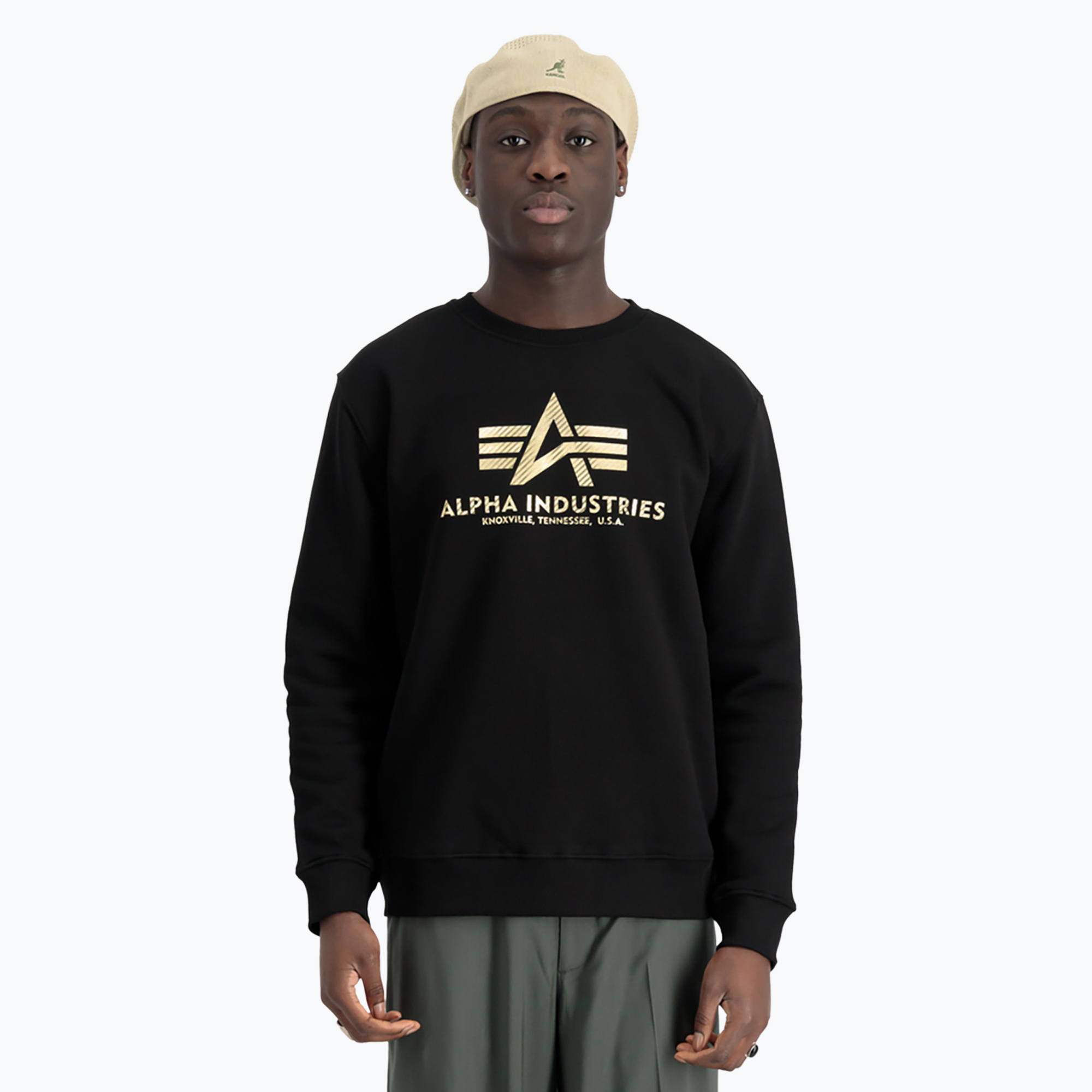 Bluza męska Alpha Industries Basic Carbon black/gold 