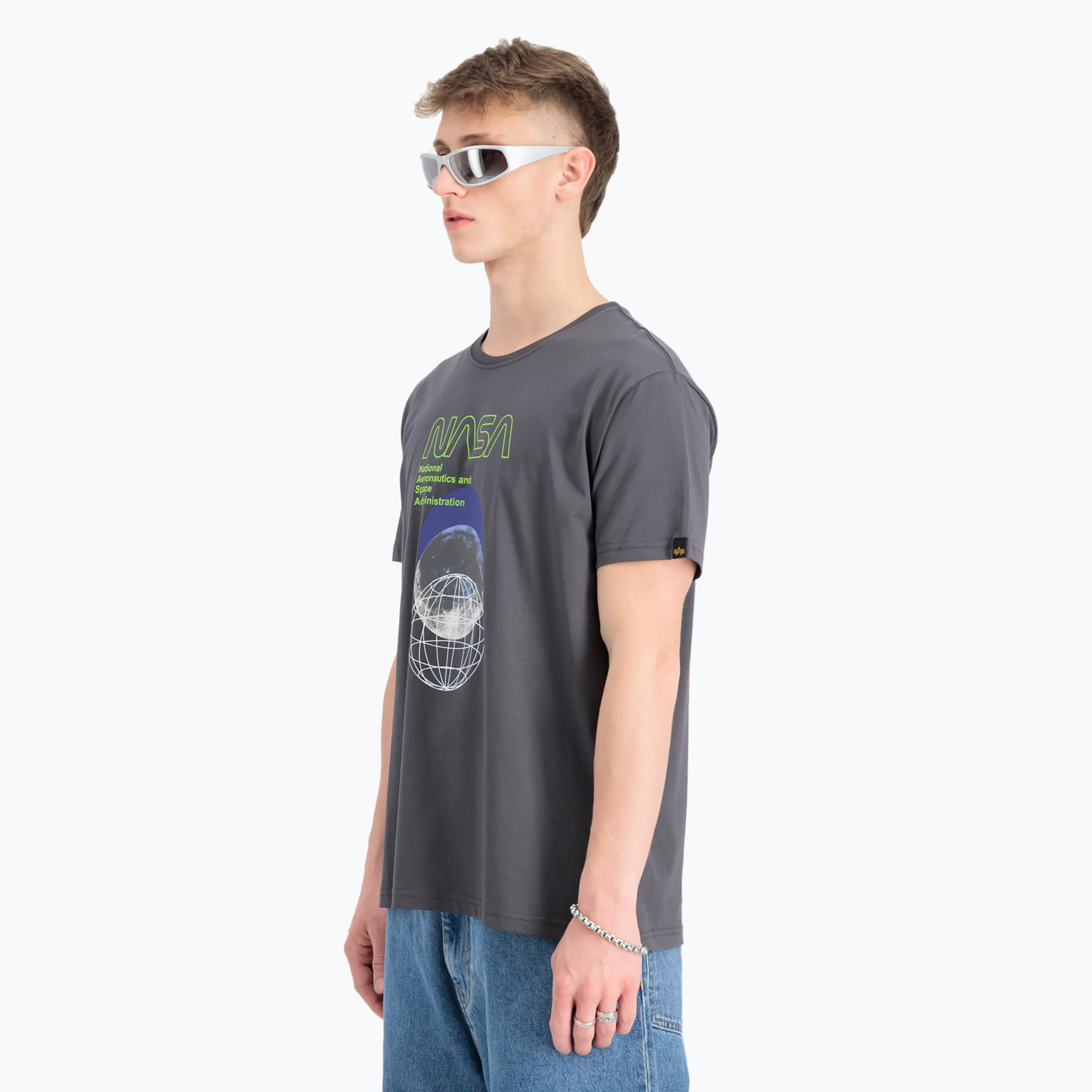 Koszulka męska Alpha Industries NASA Orbit T vintage grey 