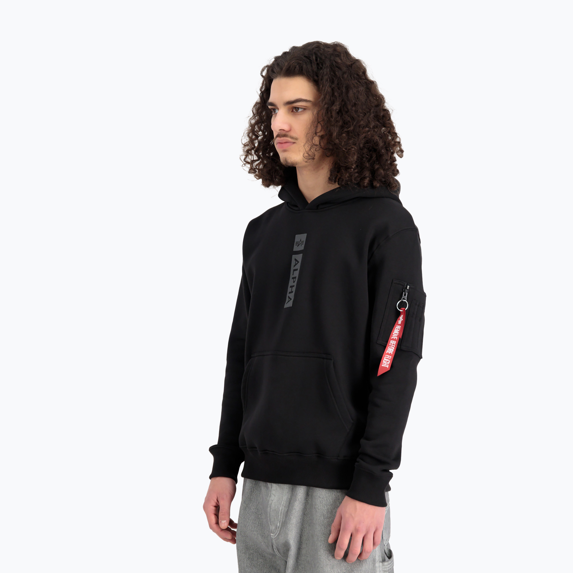 Bluza męska Alpha Industries Puff Print Hoodie black 