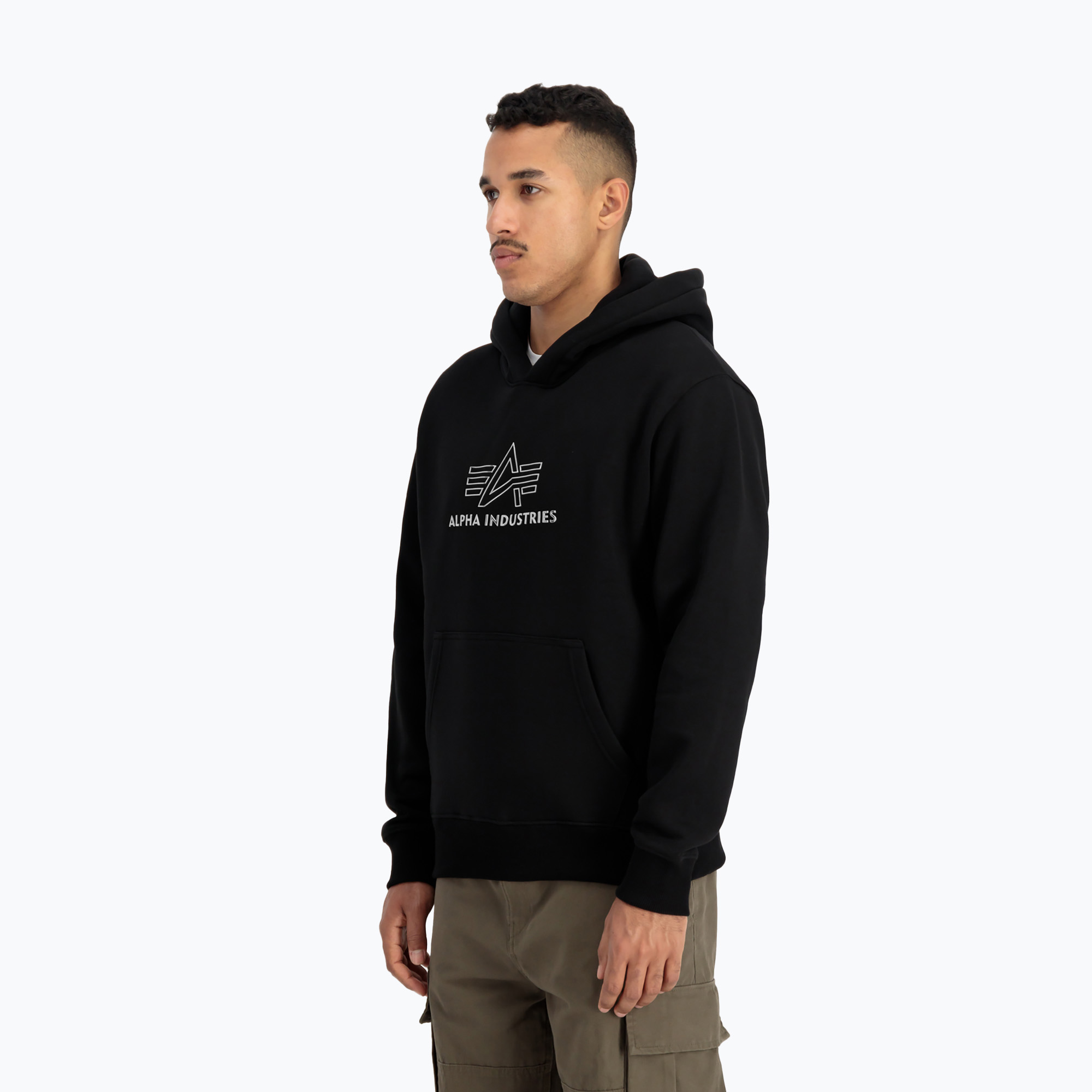 Bluza męska Alpha Industries Basic Hoodie TPU black/chrome 