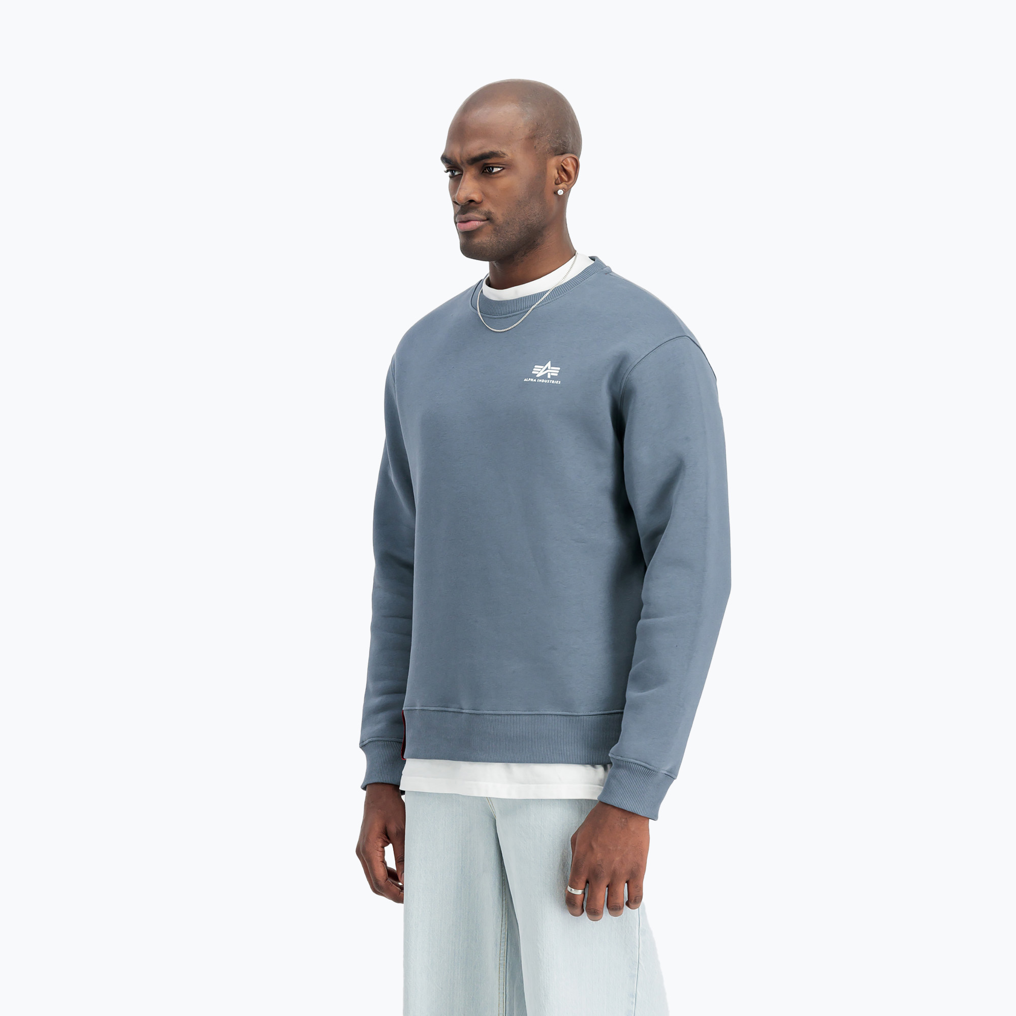 Bluza męska Alpha Industries Basic Small Logo denim blue 