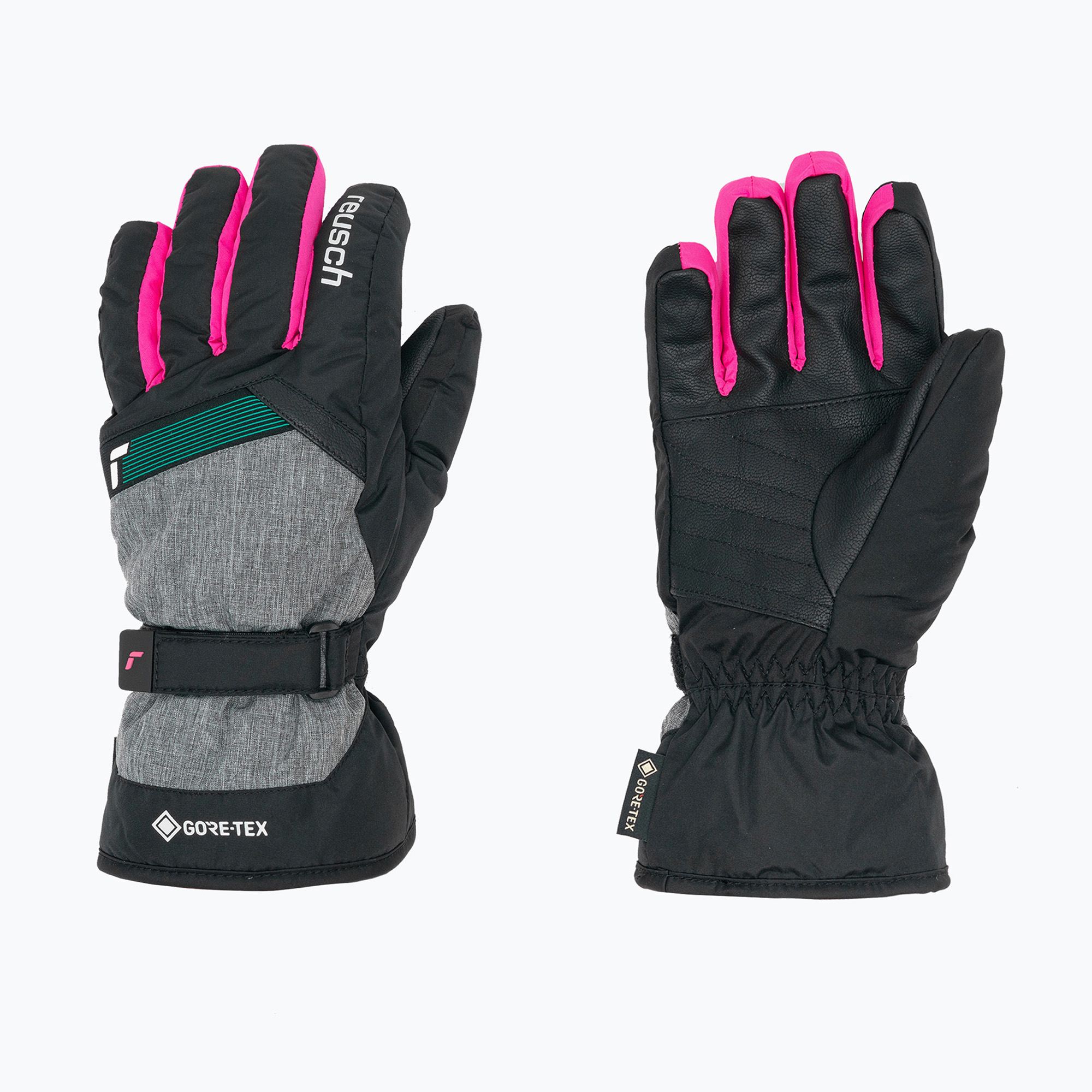 Детски ски ръкавици Reusch Flash Gore-Tex black/black melange/pink glo