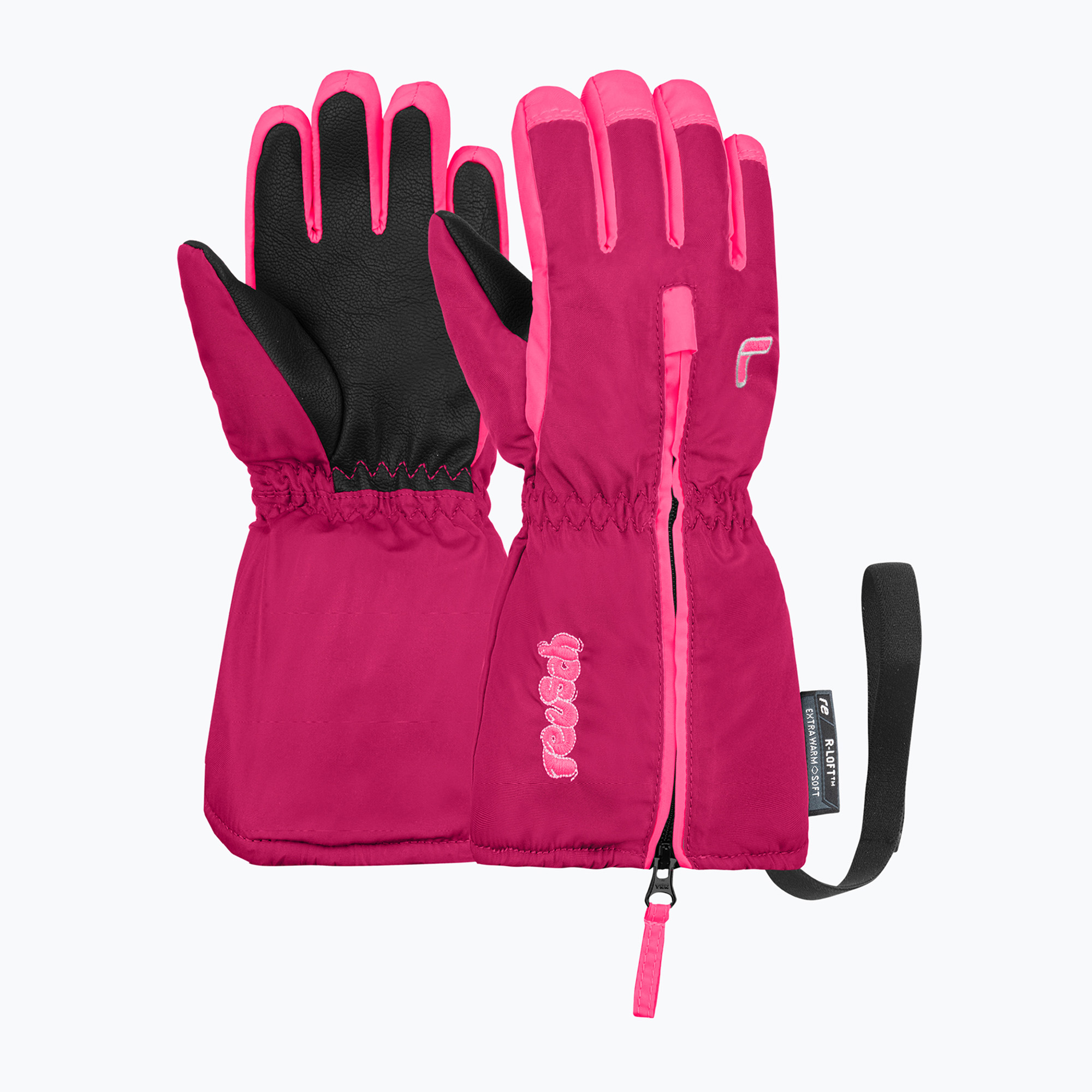 Детски скиорски ръкавици Reusch Tom fuchs purp/knockout pink