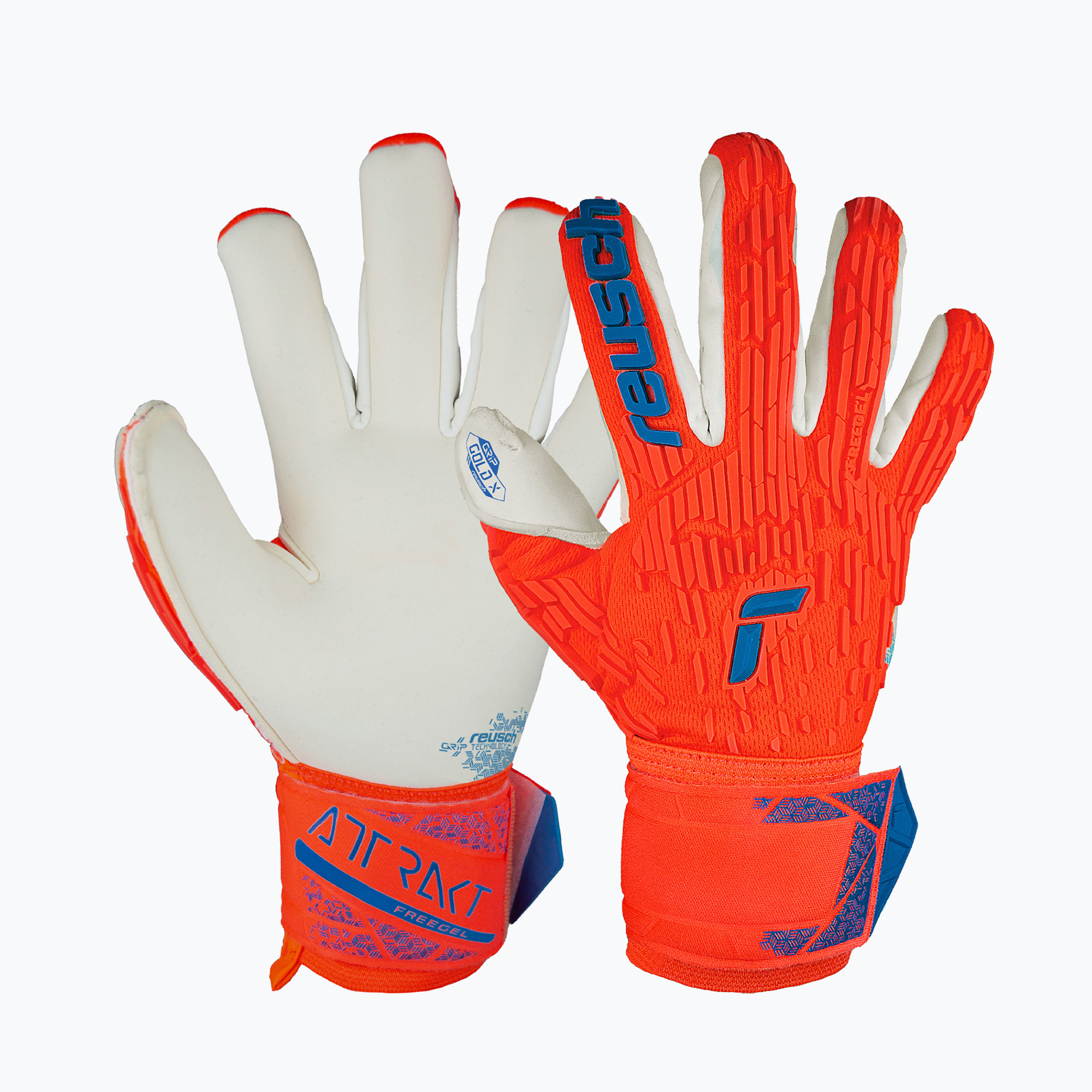 Rękawice bramkarskie Reusch Attrakt Gold X Freegel hyper orange/electric blue 