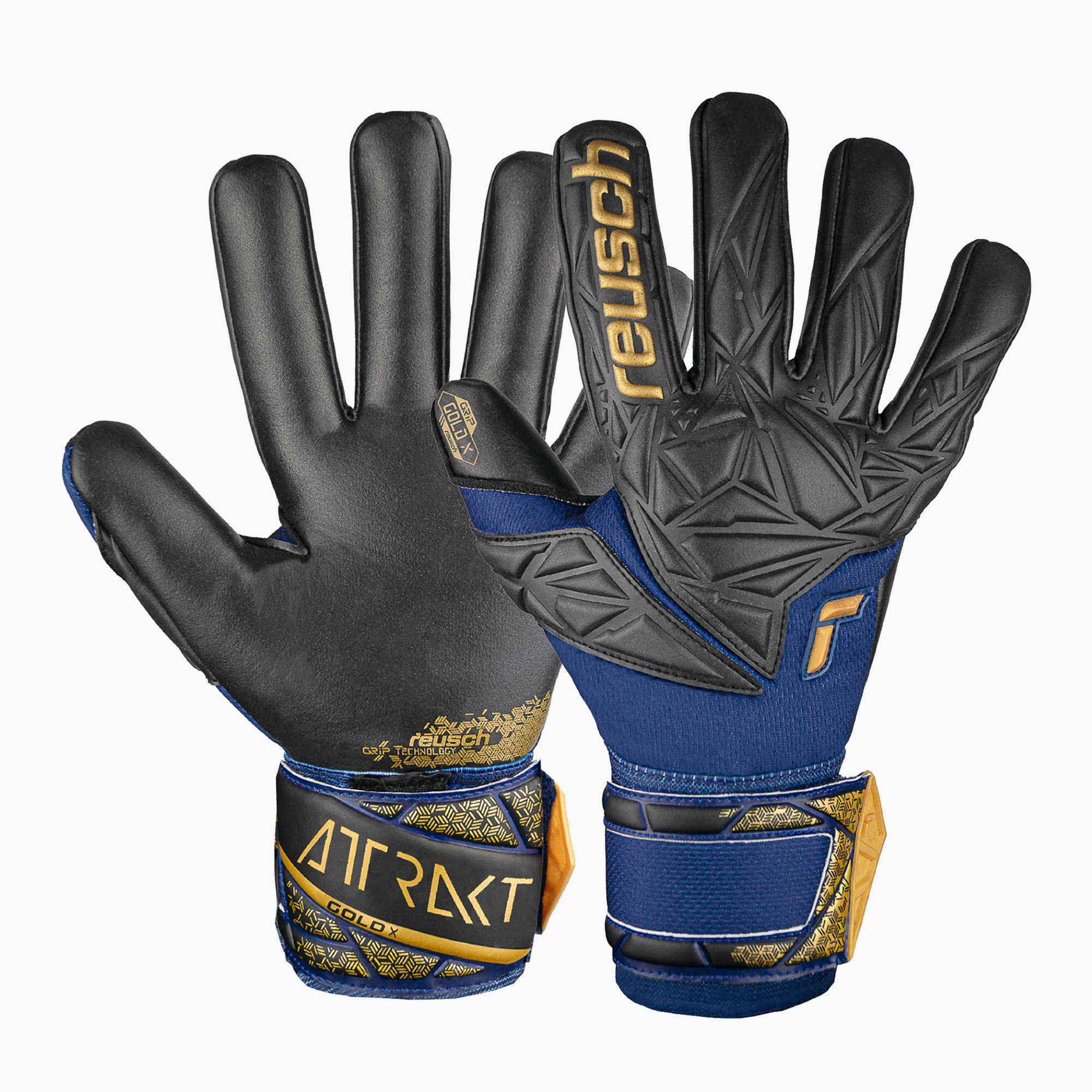 Rękawice bramkarskie Reusch Attrakt Gold X NC premium blue/gold/black 