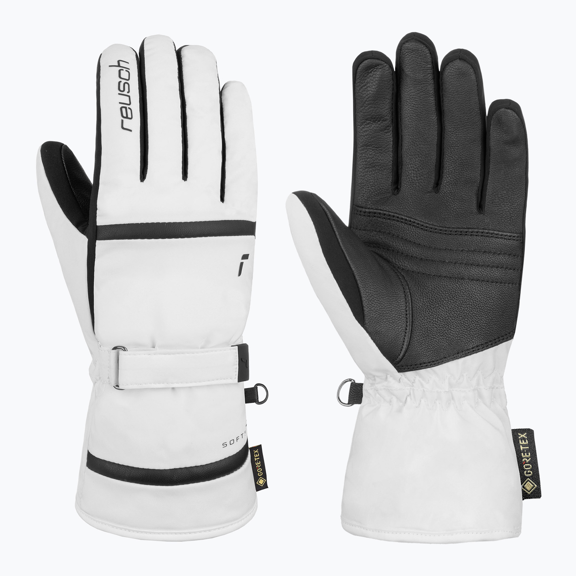 Дамски скиорски ръкавици Reusch Alison Gore-Tex white/black