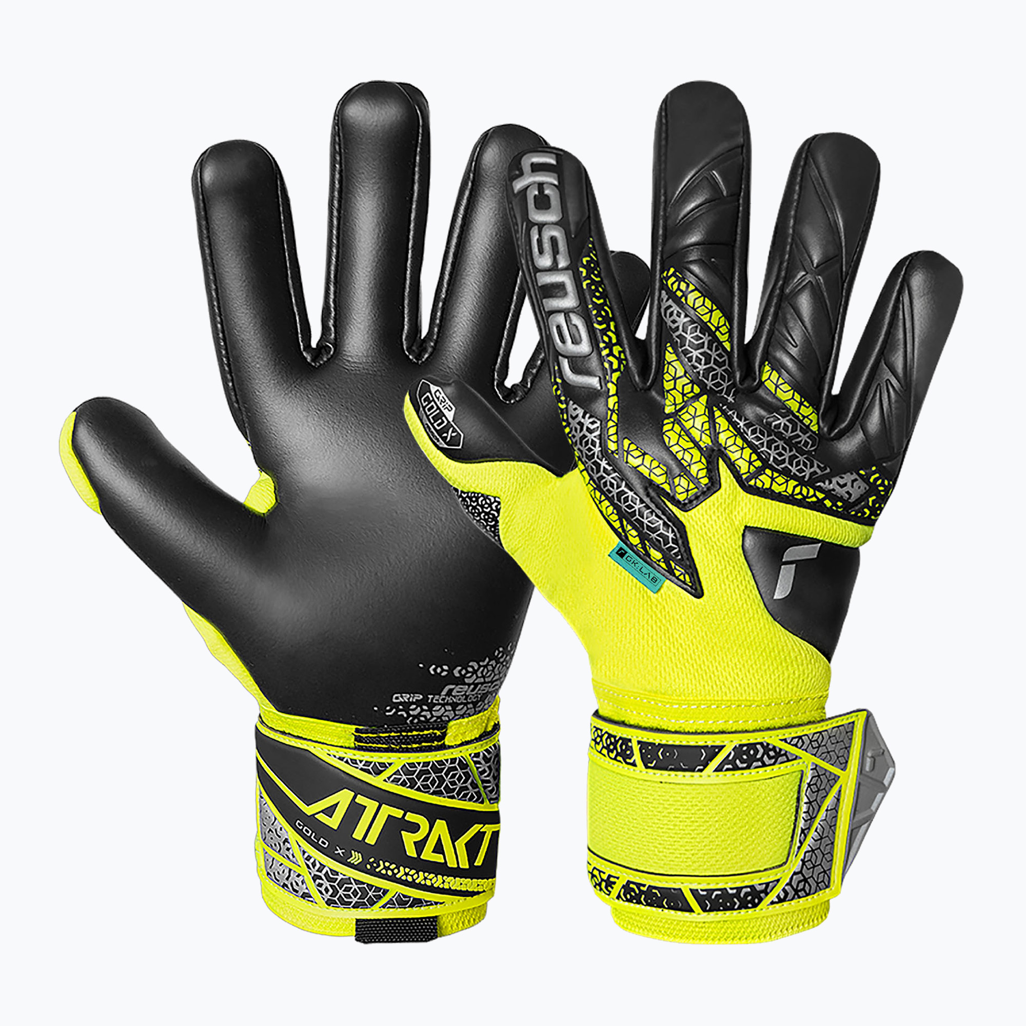 Rękawice bramkarskie Reusch Attrakt Gold X NC safety yellow/silver/black 