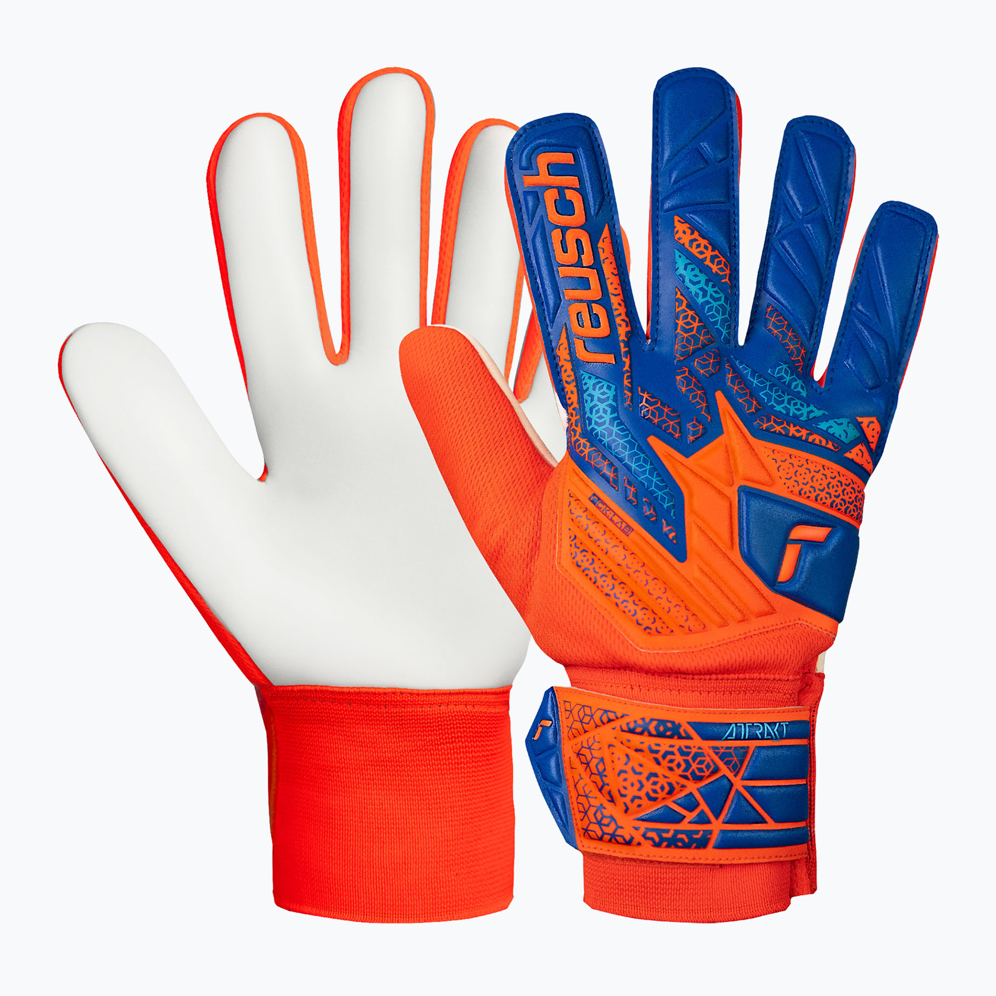 Вратарски ръкавици Reusch Attrakt Starter Solid shocking orange/blue