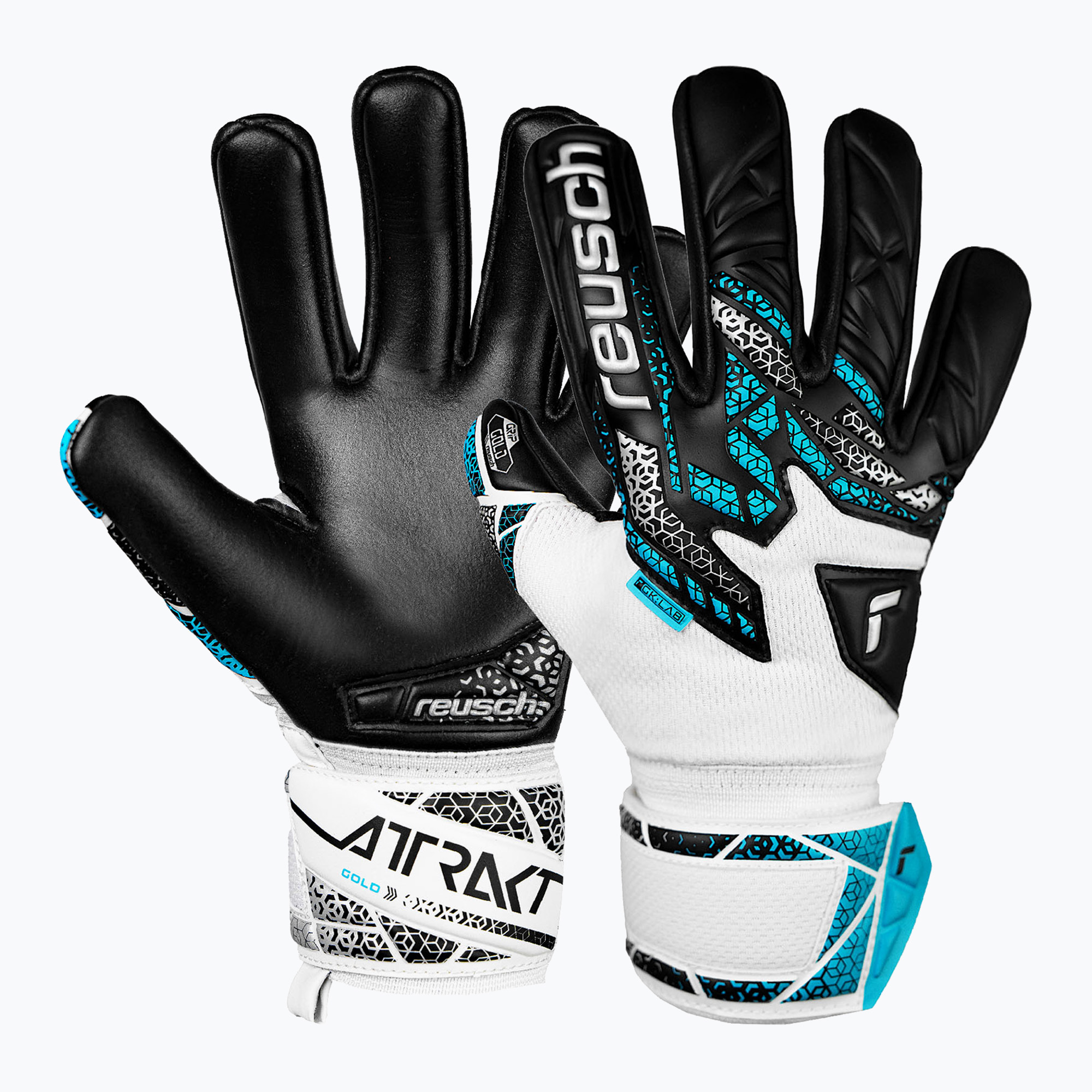 Rękawice bramkarskie dziecięce Reusch Attrakt Gold NC Junior white/silver/black 