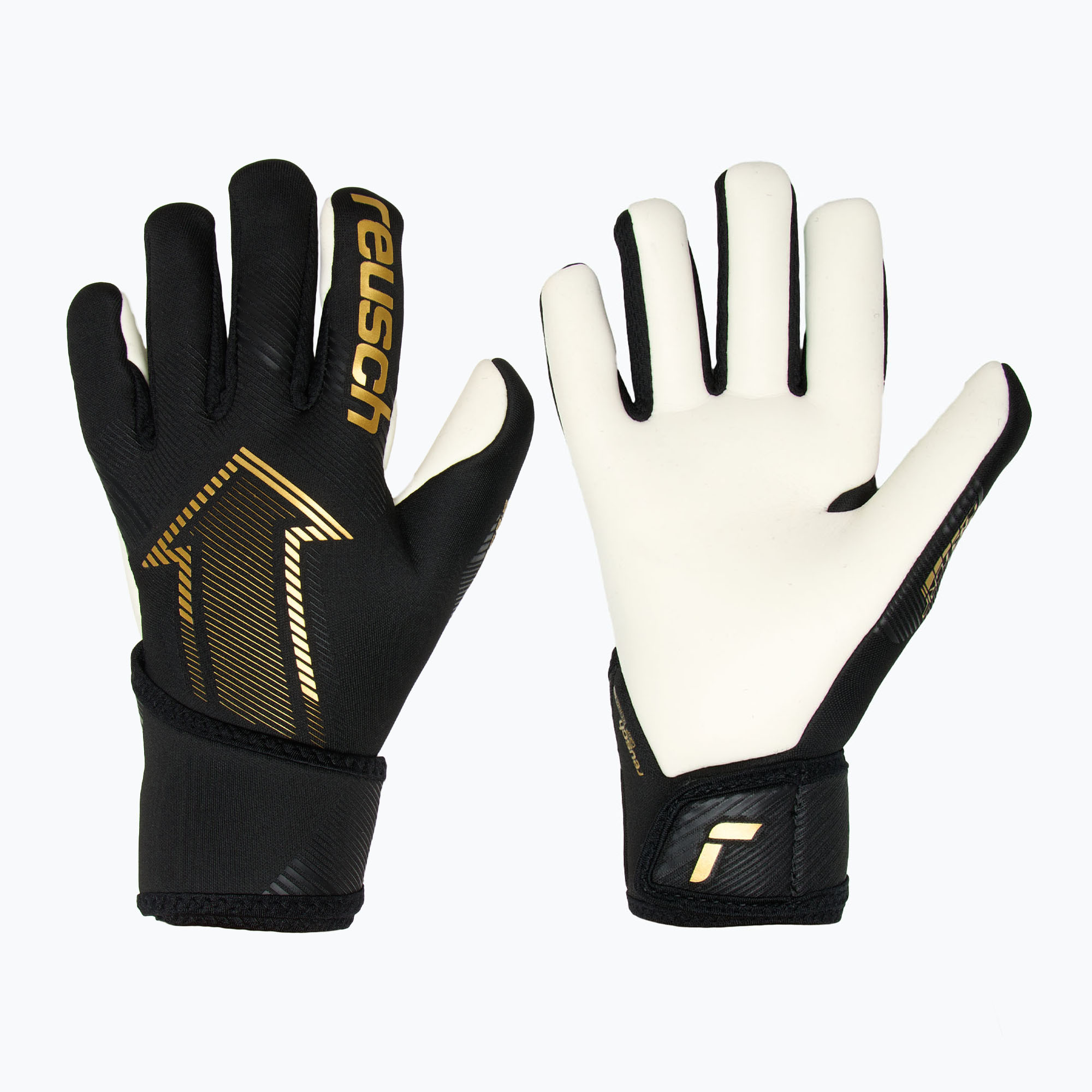 Rękawice bramkarskie dziecięce Reusch Fastgrip Silver Junior black/gold 