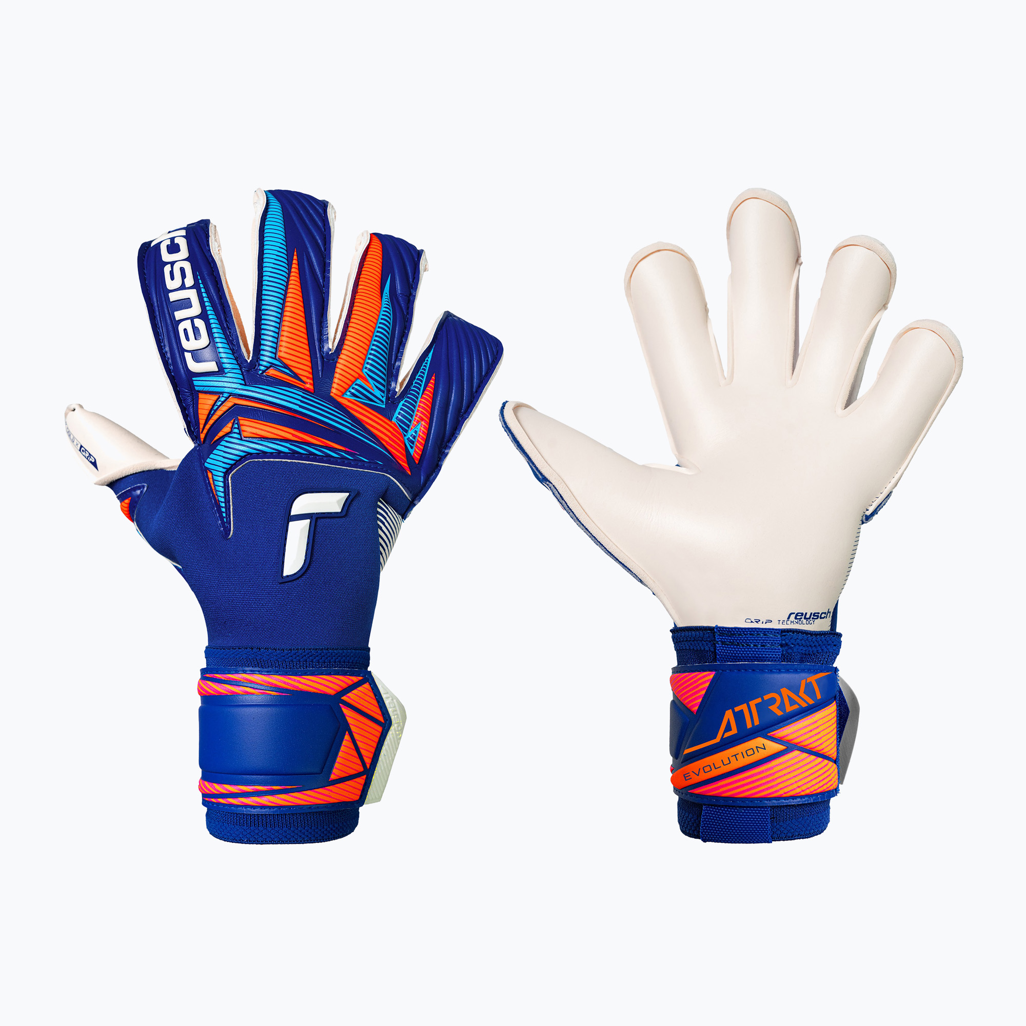 Вратарски ръкавици Reusch Attrakt Gold X Evolution sharp blue/white/shocking orange