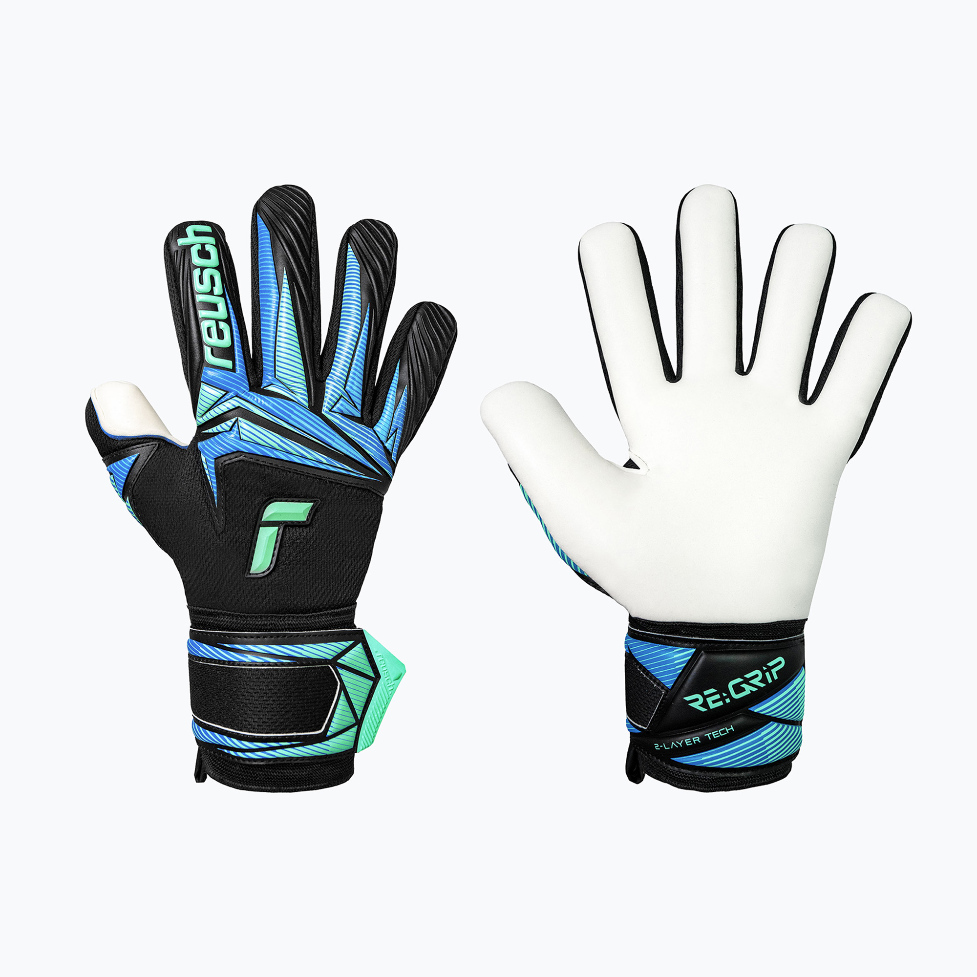 Вратарски ръкавици Reusch Attrakt RE:GRIP NC black/ocean light